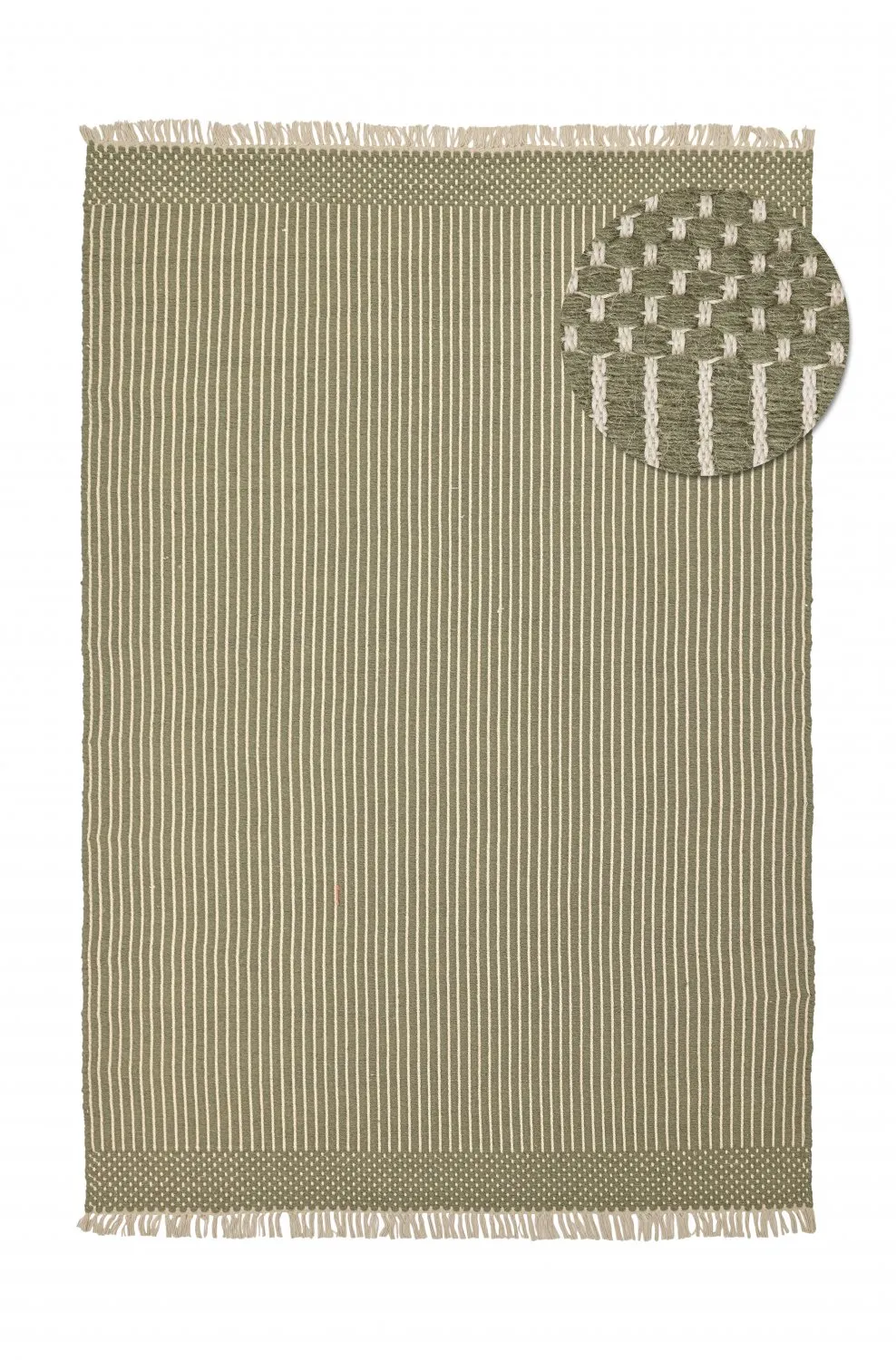 Tapete de lã - Arbil (verde/branco)