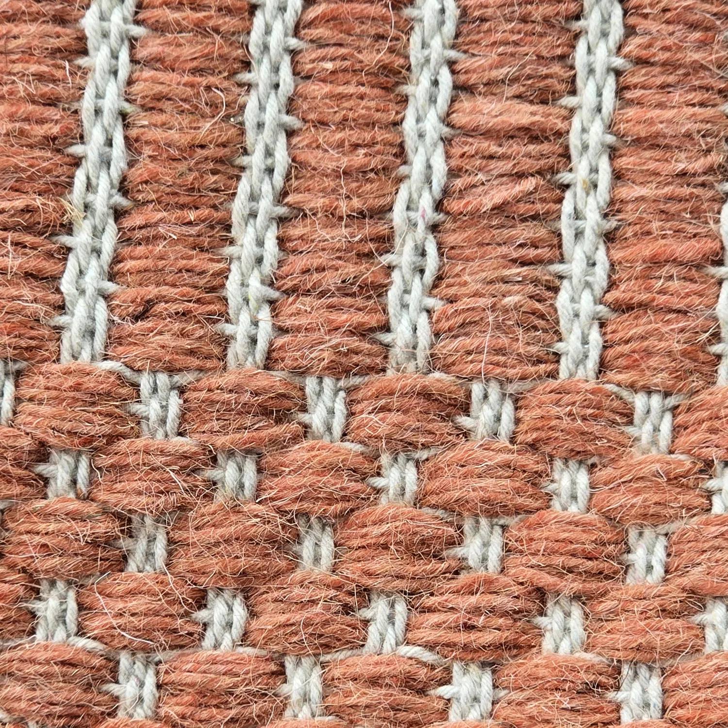 Tapete de lã - Arbil (terracota/branco)