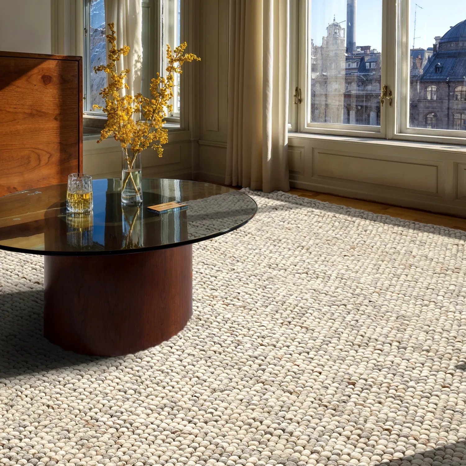 Tapete de lã - Avafors Wool Bubble (cinza/bege)