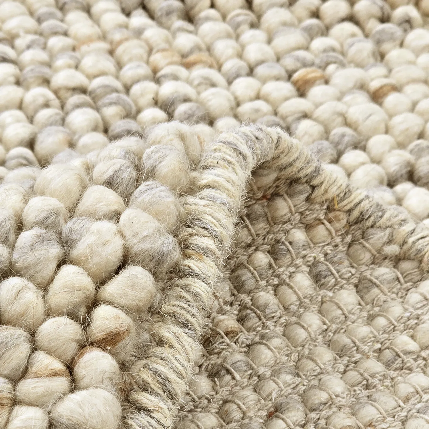 Tapete redondo - Avafors Wool Bubble (cinza/bege)