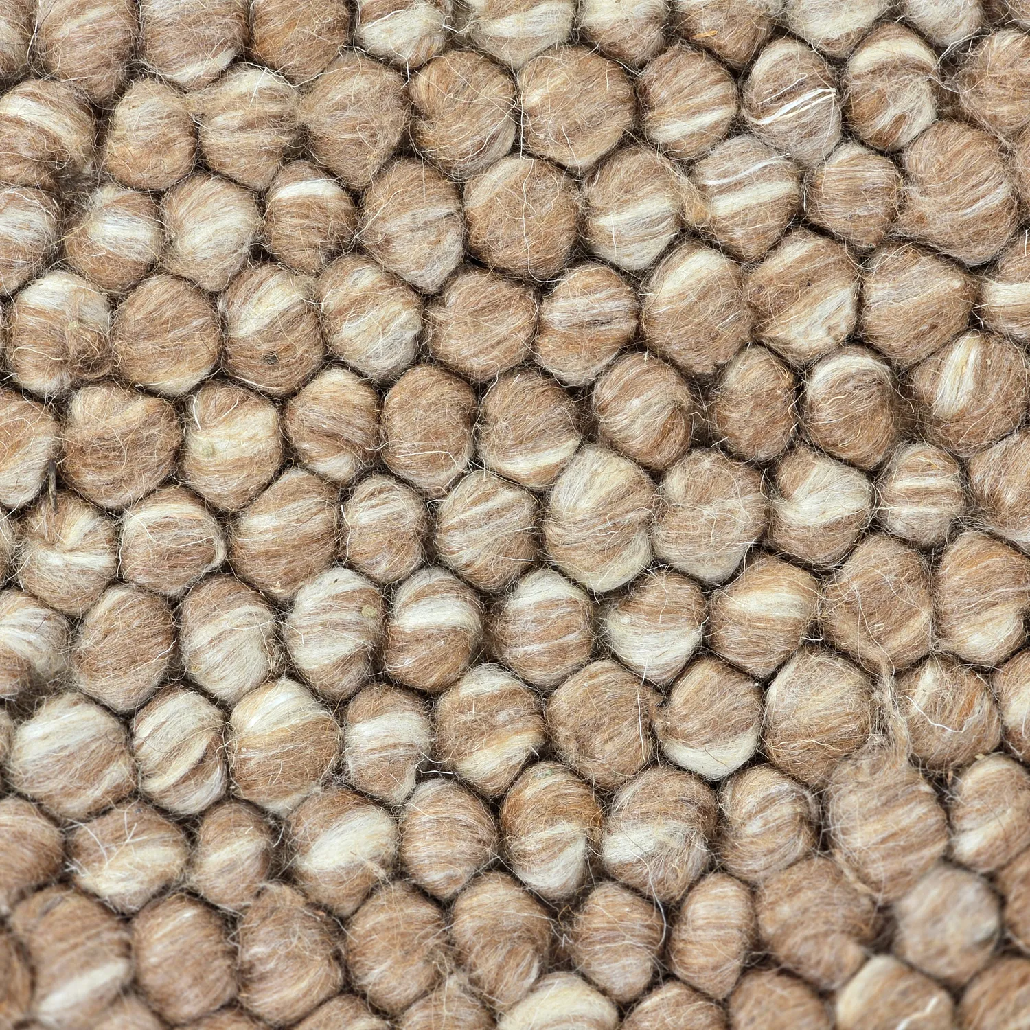 Tapete de lã - Avafors Wool Bubble (marrom claro/branco)