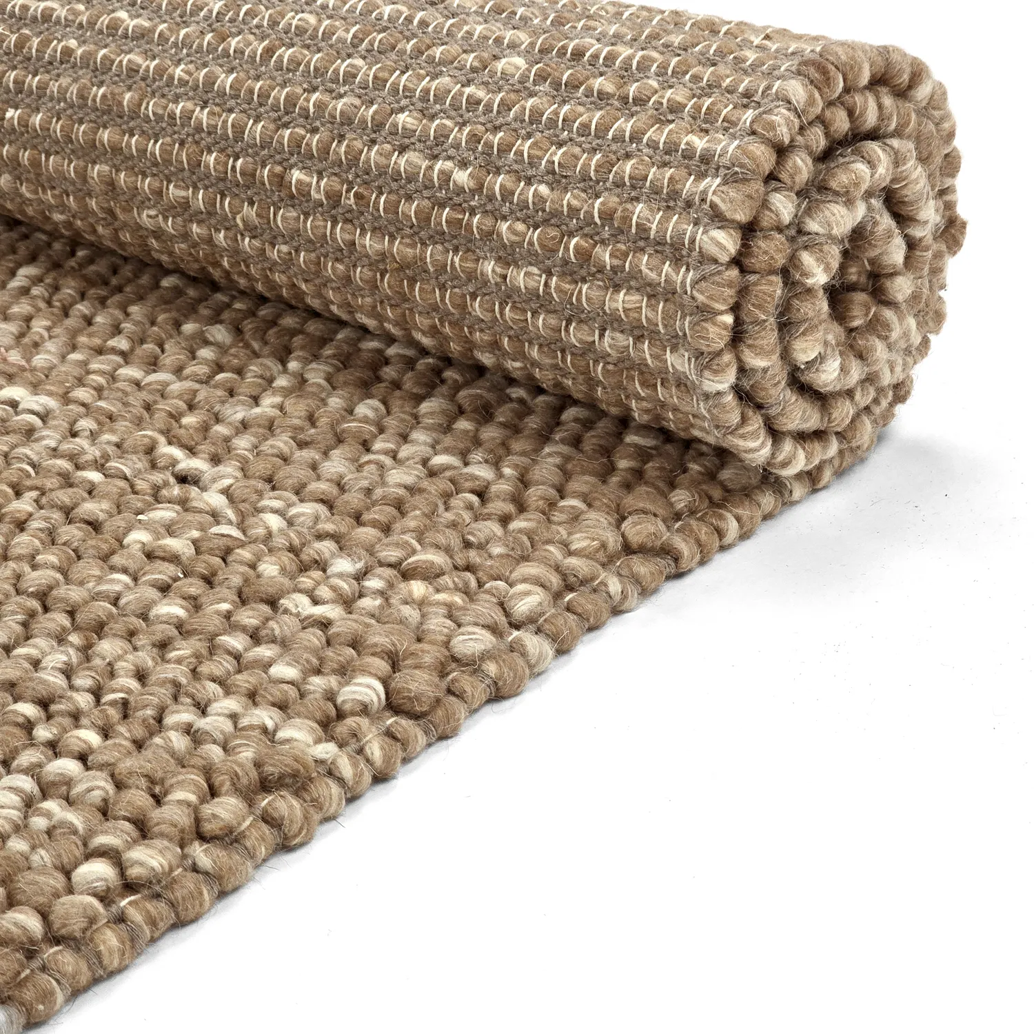 Tapete de lã - Avafors Wool Bubble (marrom claro/branco)