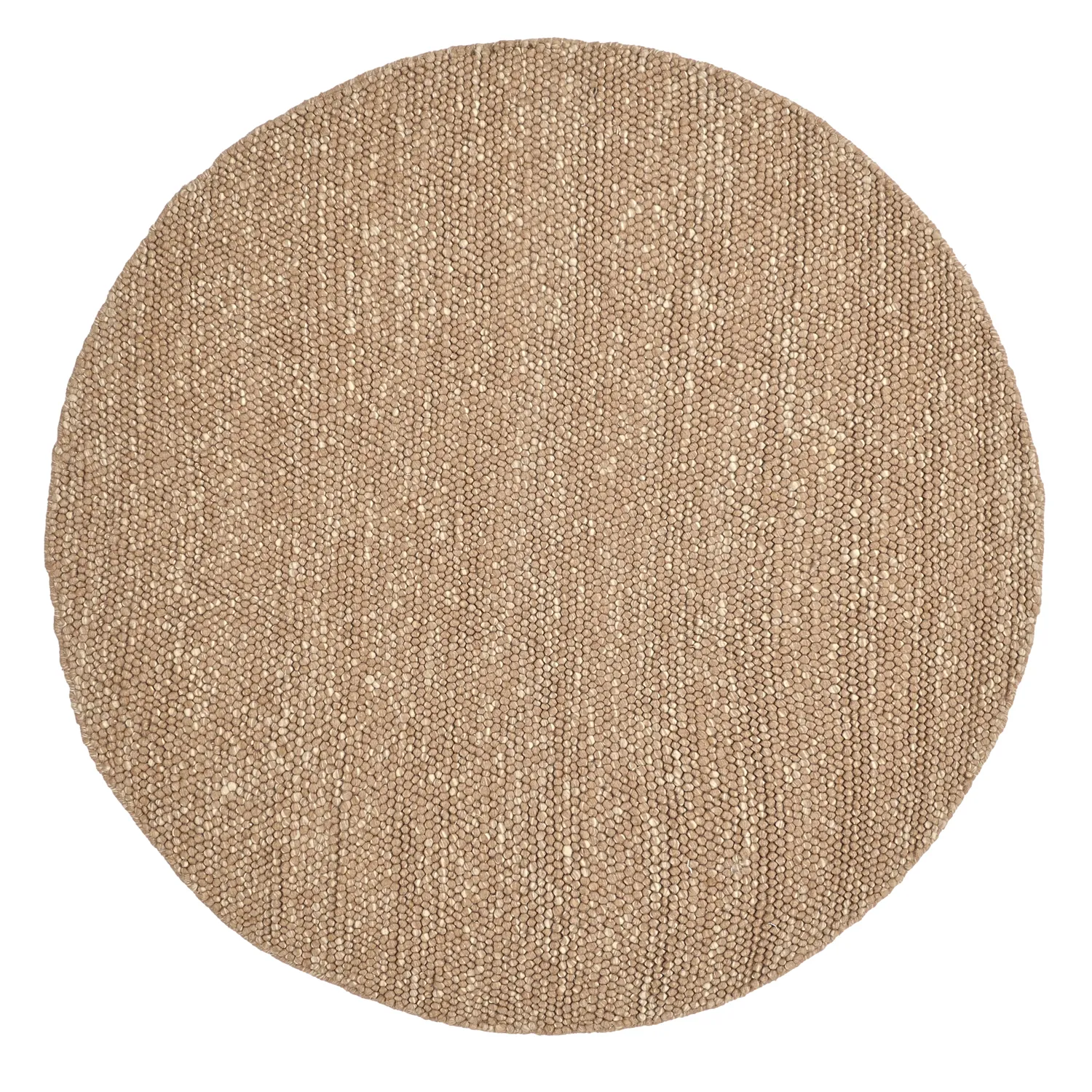 Tapete redondo - Avafors Wool Bubble (marrom claro/branco)