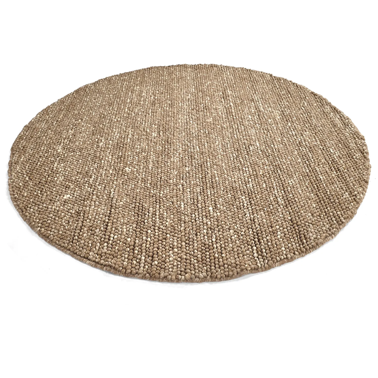 Tapete redondo - Avafors Wool Bubble (marrom claro/branco)