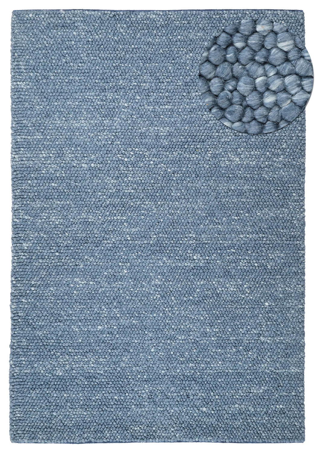 Tapete de lã - Avafors Wool Bubble (azul-marinho/creme)