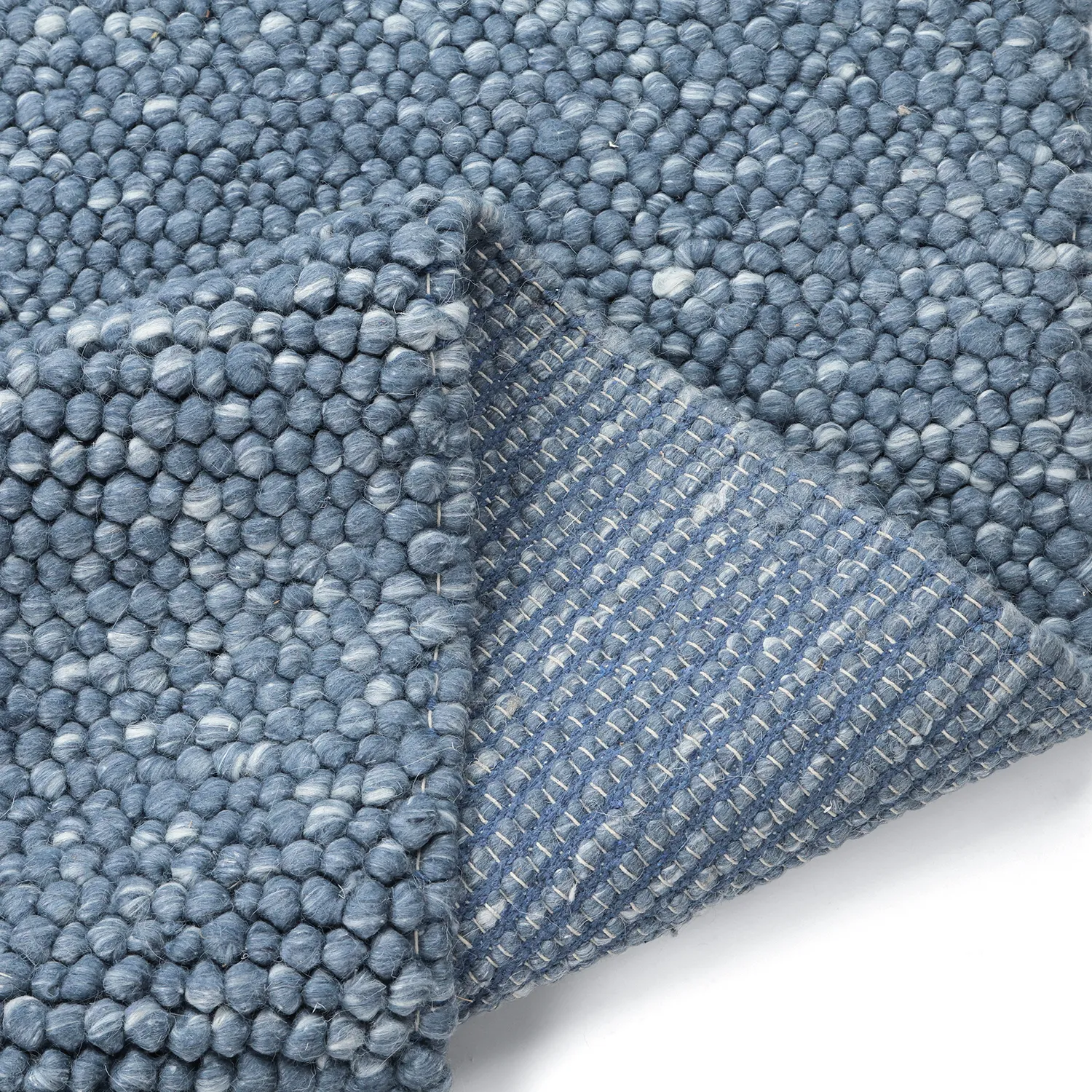 Tapete de lã - Avafors Wool Bubble (azul-marinho/creme)