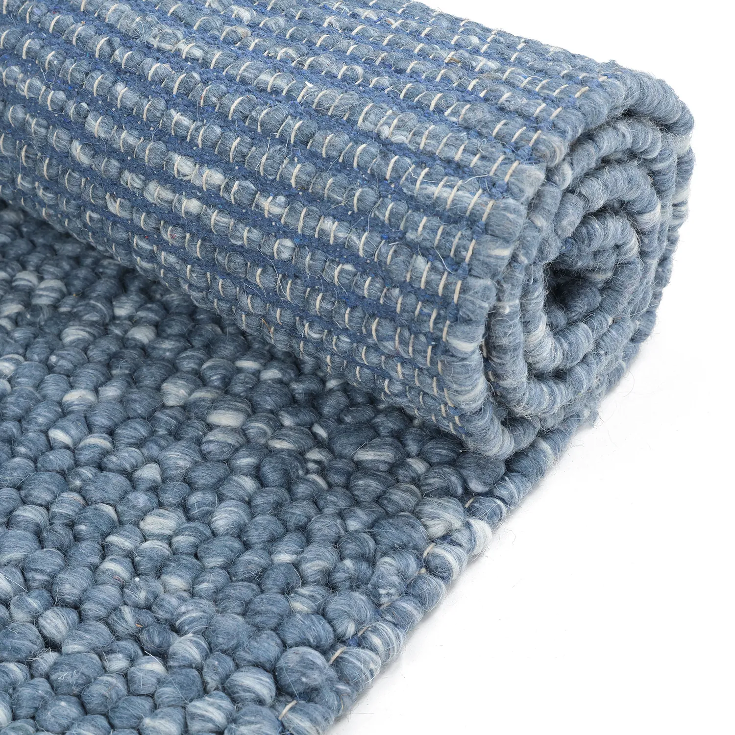 Tapete de lã - Avafors Wool Bubble (azul-marinho/creme)