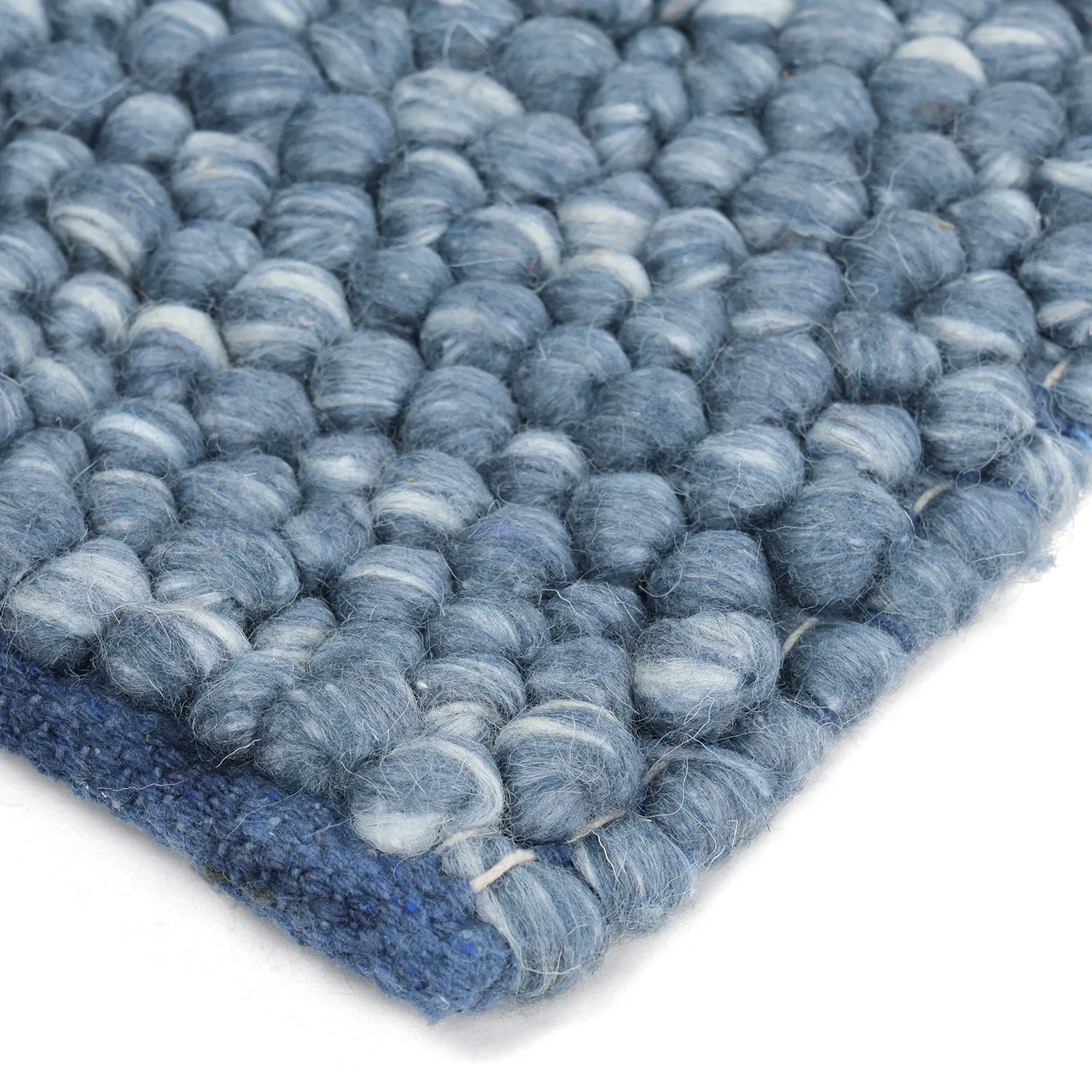 Tapete de lã - Avafors Wool Bubble (azul-marinho/creme)