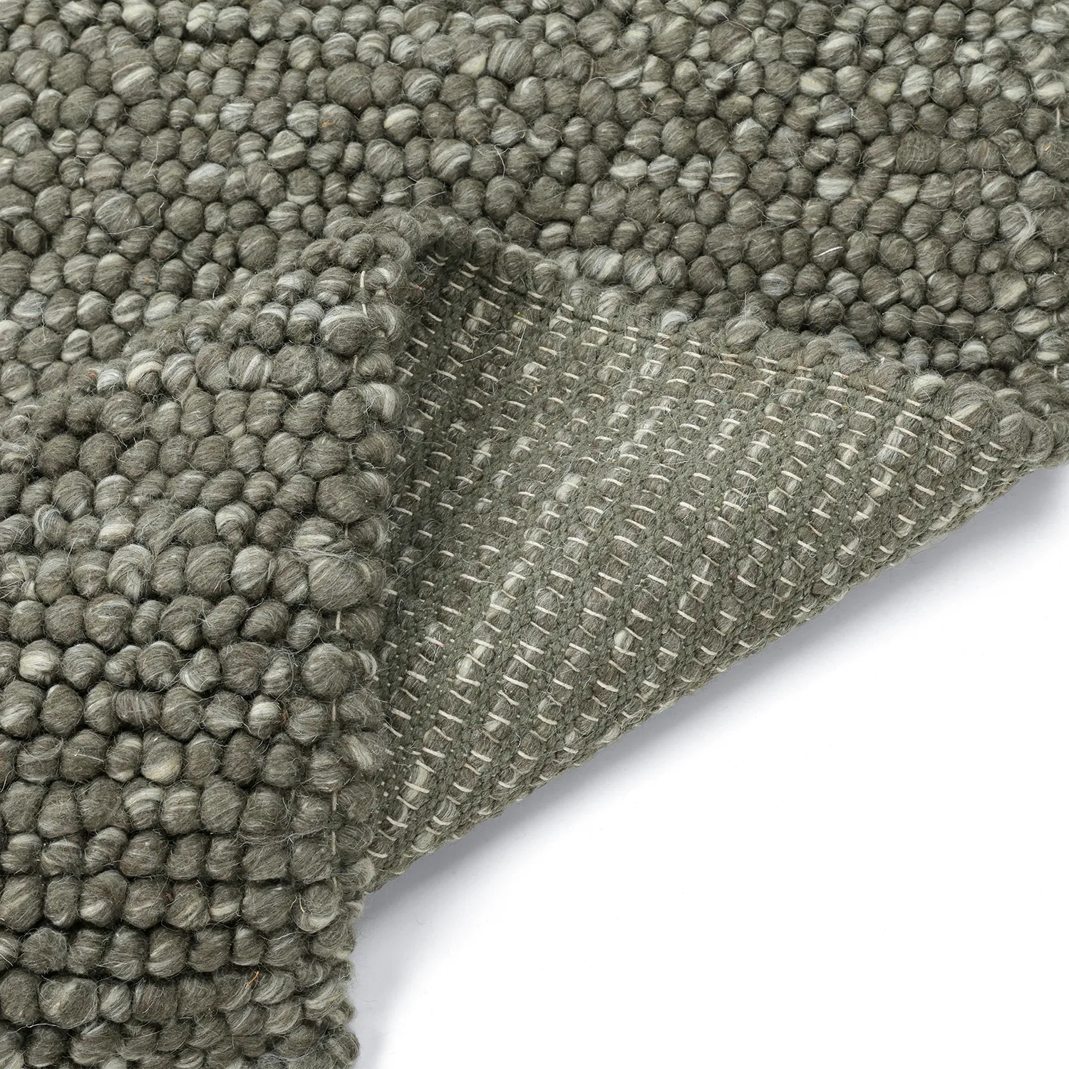 Tapete de lã - Avafors Wool Bubble (verde musgo/creme)