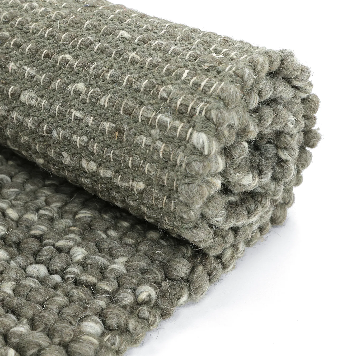 Tapete de lã - Avafors Wool Bubble (verde musgo/creme)