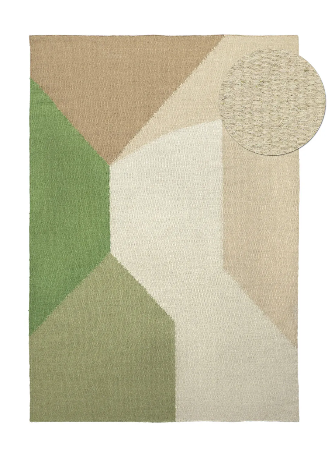 Tapete de lã - Aveiro (verde/multi)