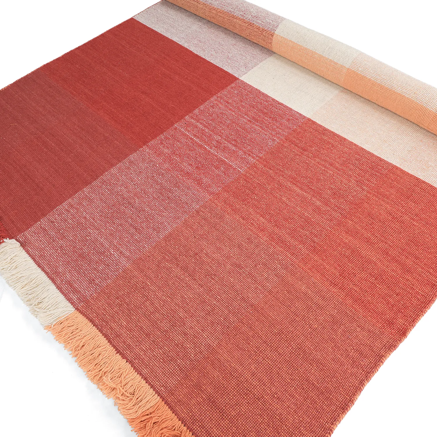 Tapete de lã - Chaves (vermelho/laranja)