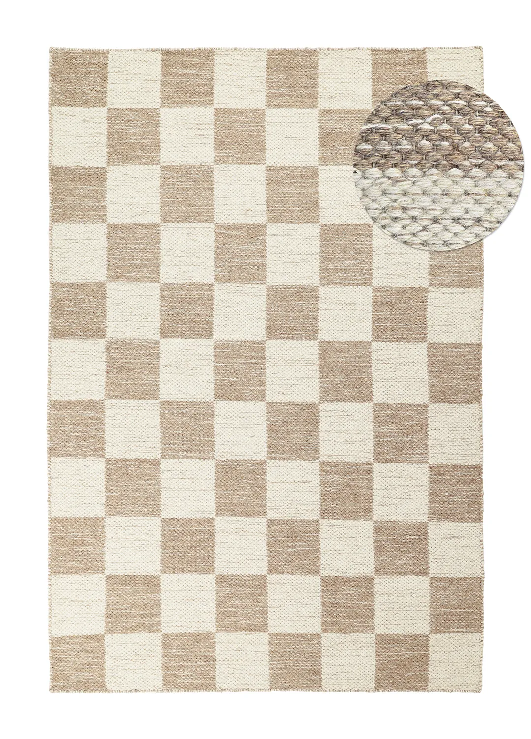 Tapete de lã - Dundee (bege/branco)