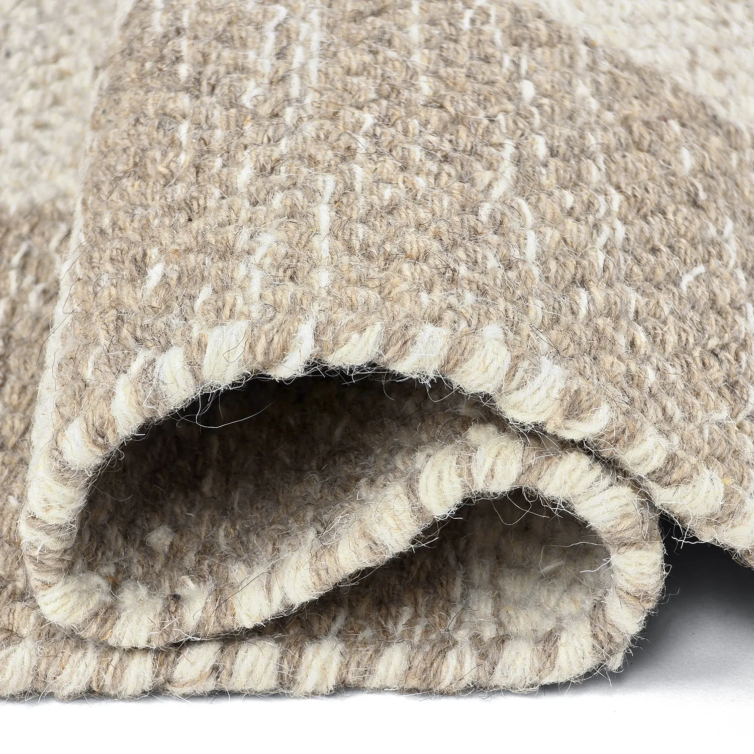 Tapete de lã - Dundee (bege/branco)