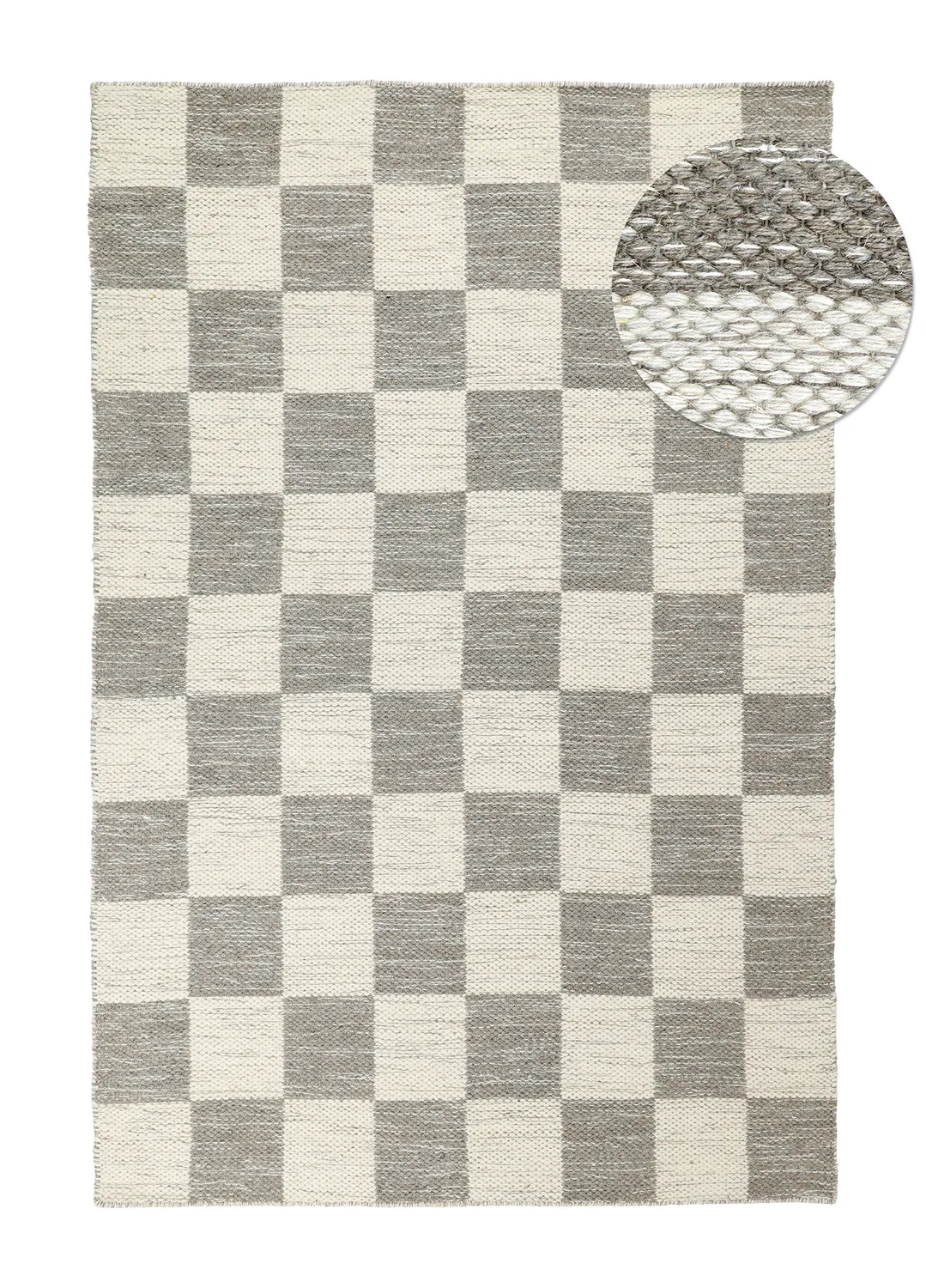 Tapete de lã - Dundee (cinza/branco)