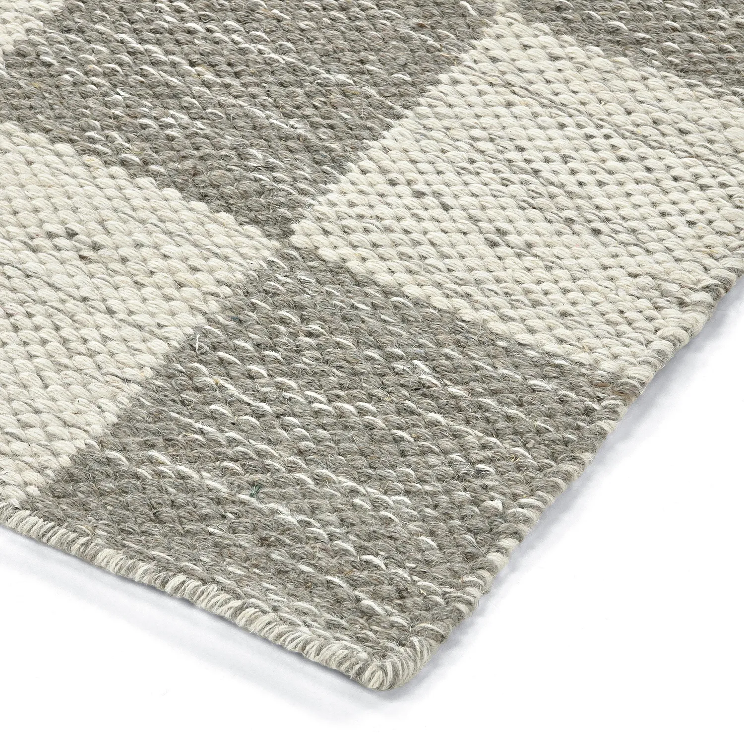 Tapete de lã - Dundee (cinza/branco)