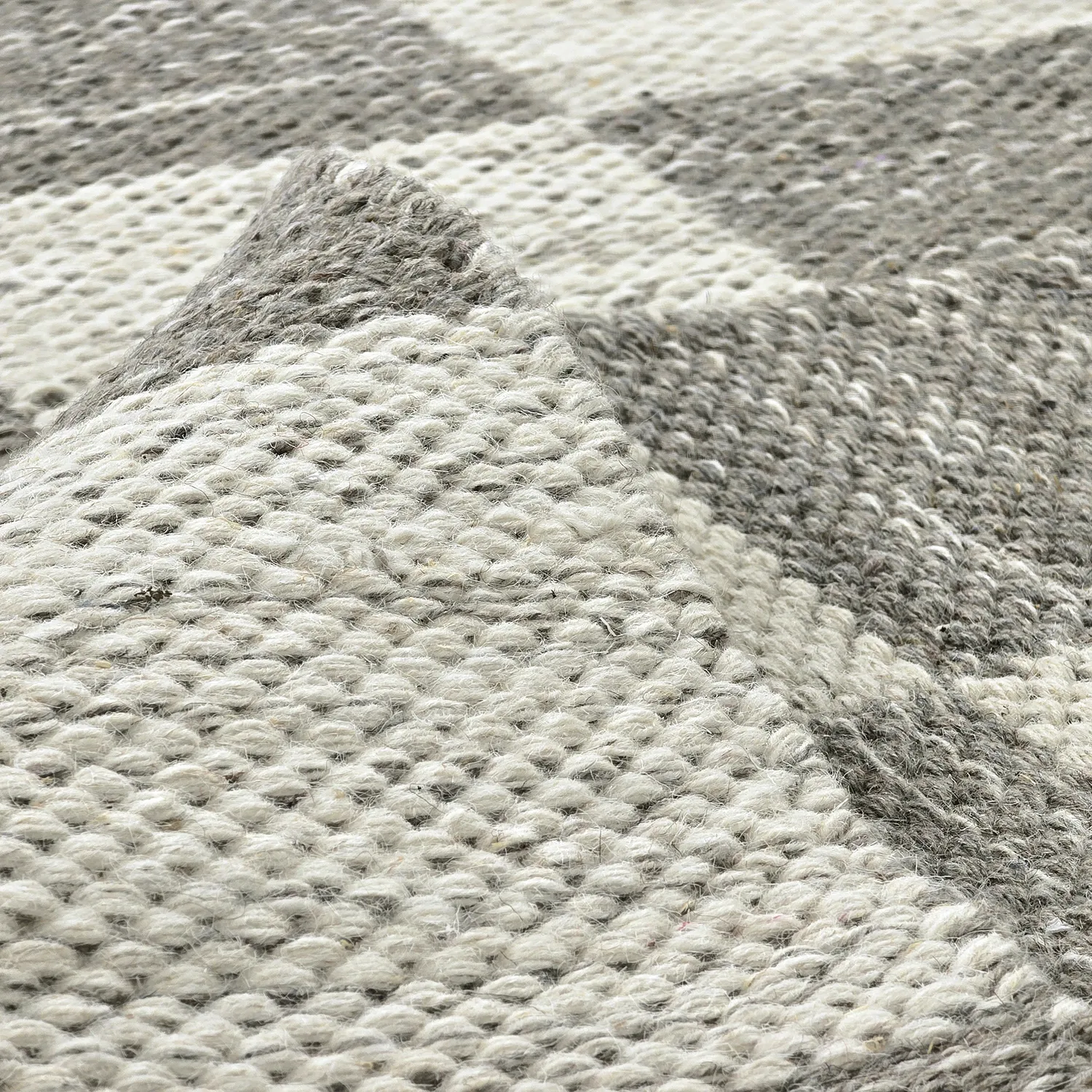 Tapete de lã - Dundee (cinza/branco)