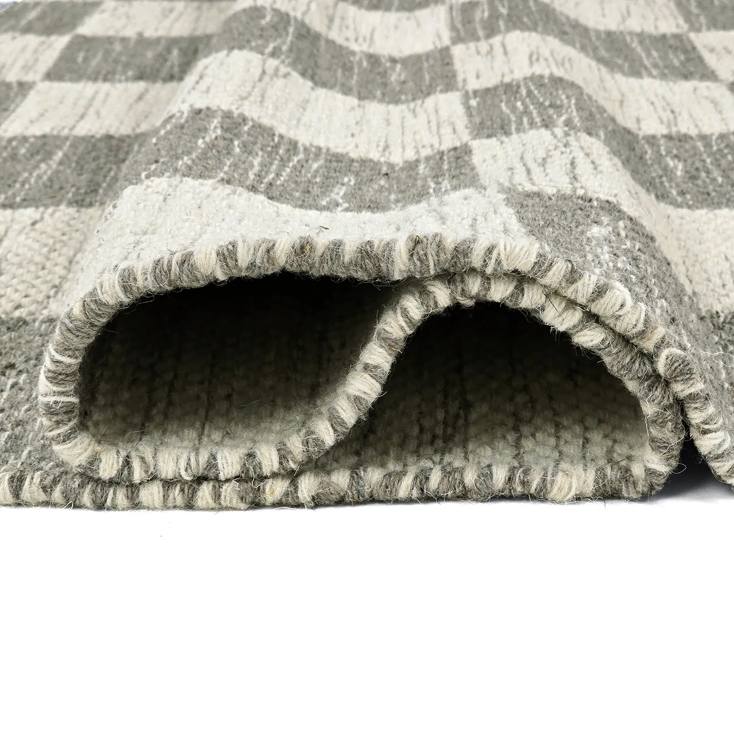 Tapete de lã - Dundee (cinza/branco)