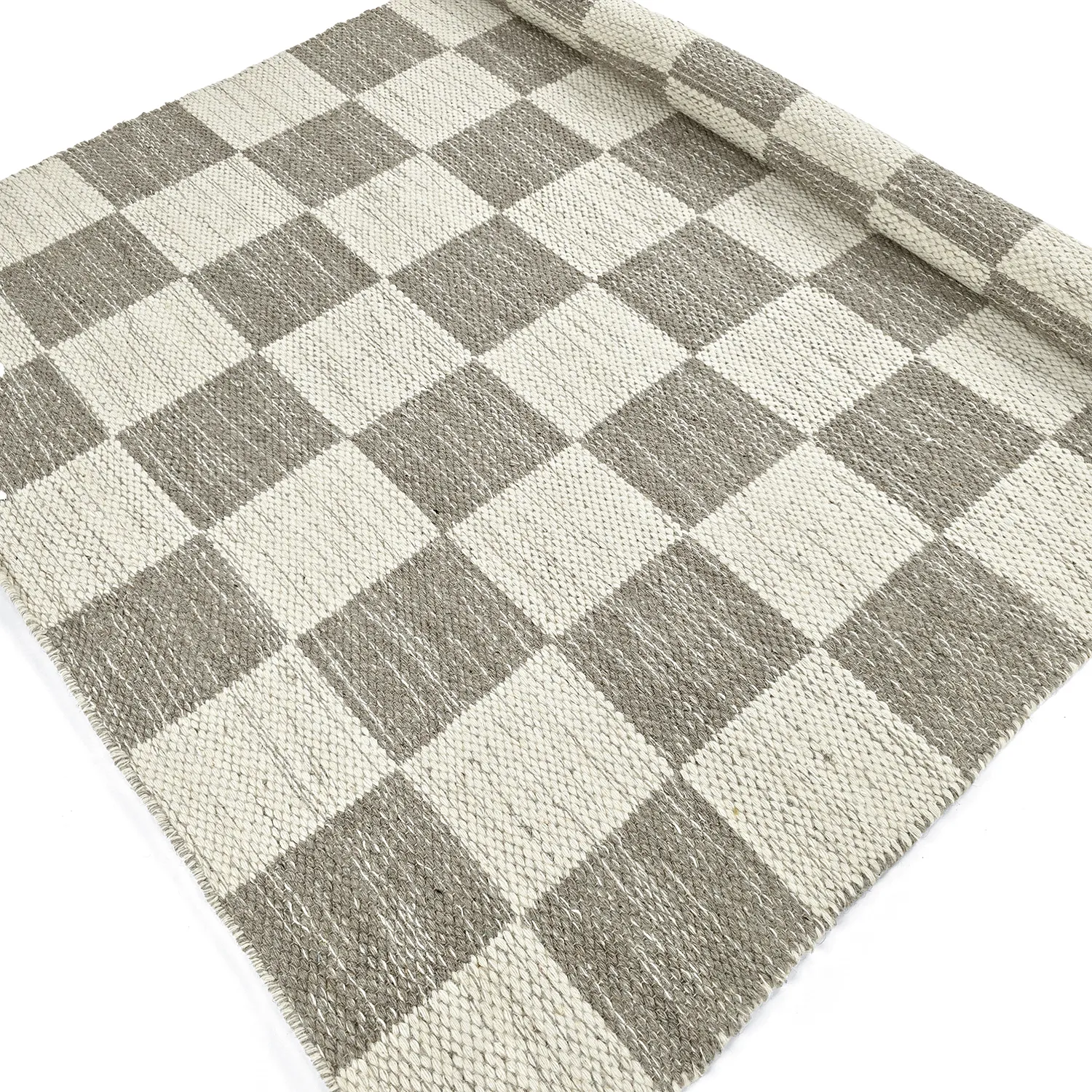 Tapete de lã - Dundee (cinza/branco)