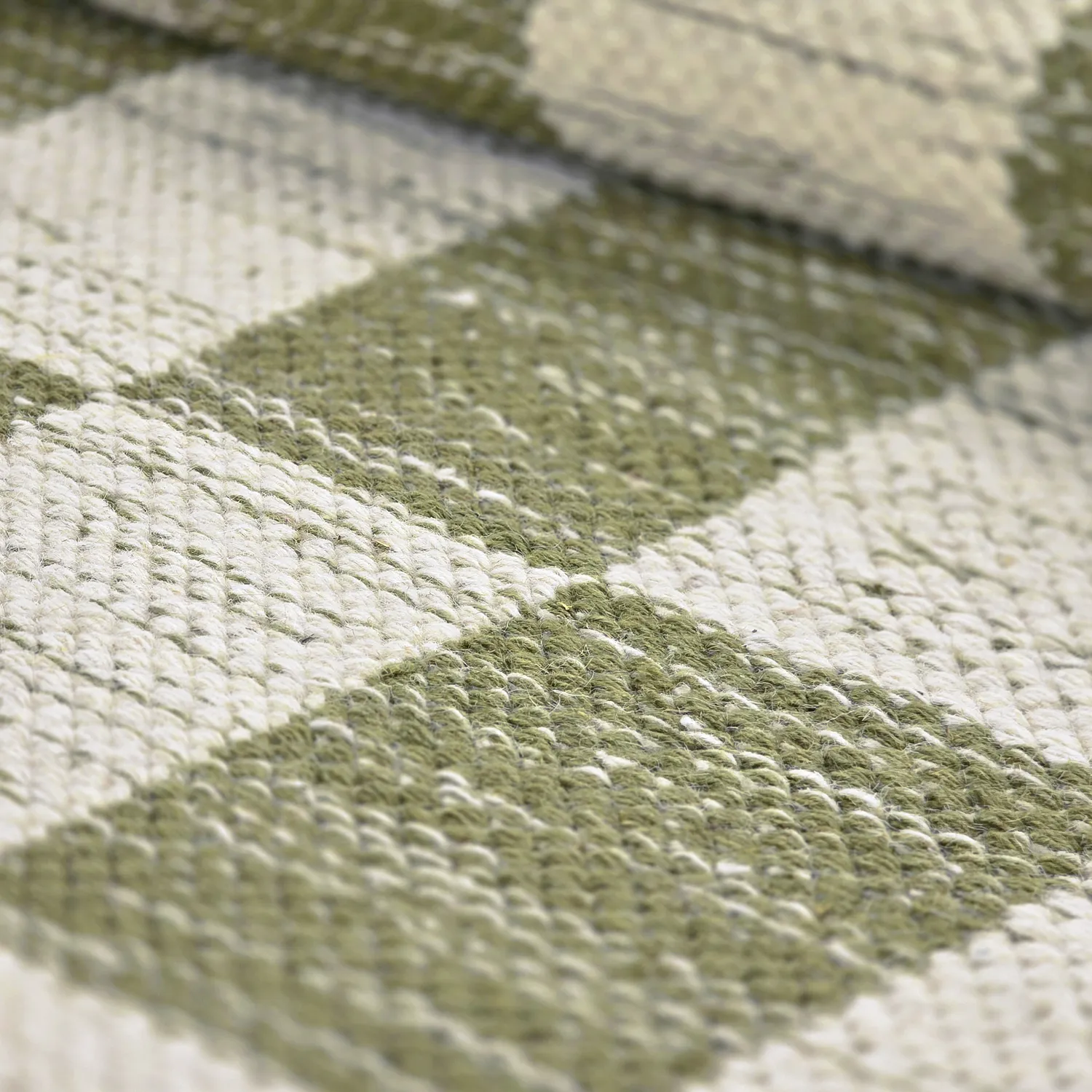 Tapete de lã - Dundee (verde/branco)