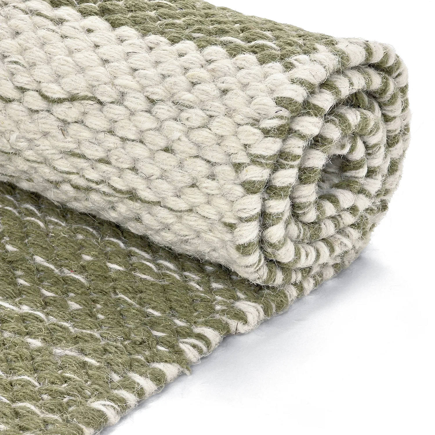 Tapete de lã - Dundee (verde/branco)