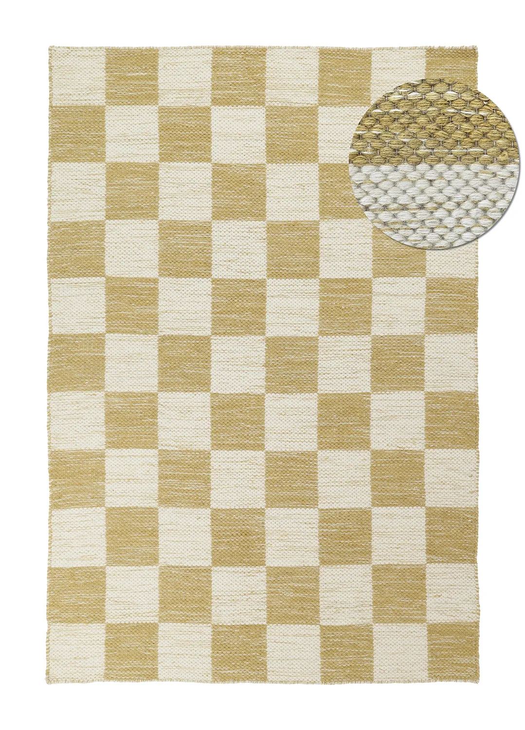 Tapete de lã - Dundee (amarelo/branco)