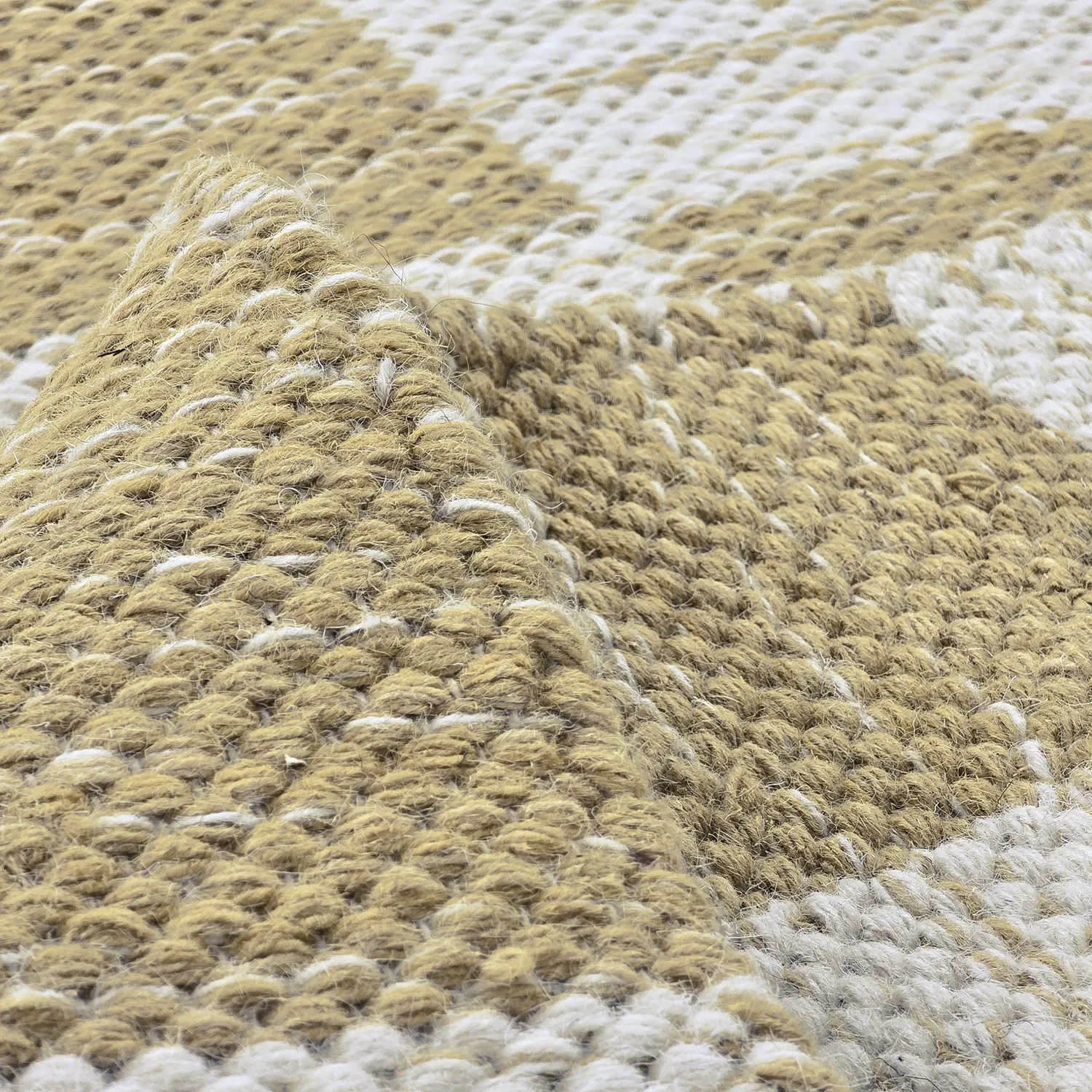 Tapete de lã - Dundee (amarelo/branco)