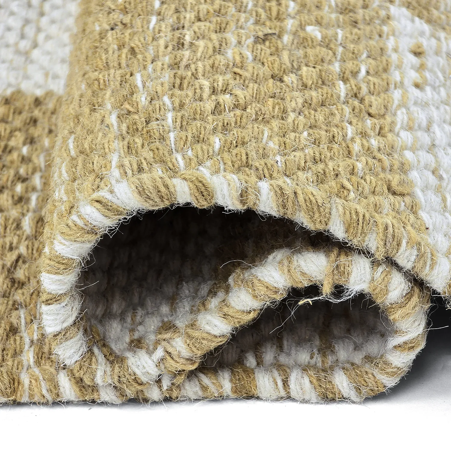 Tapete de lã - Dundee (amarelo/branco)