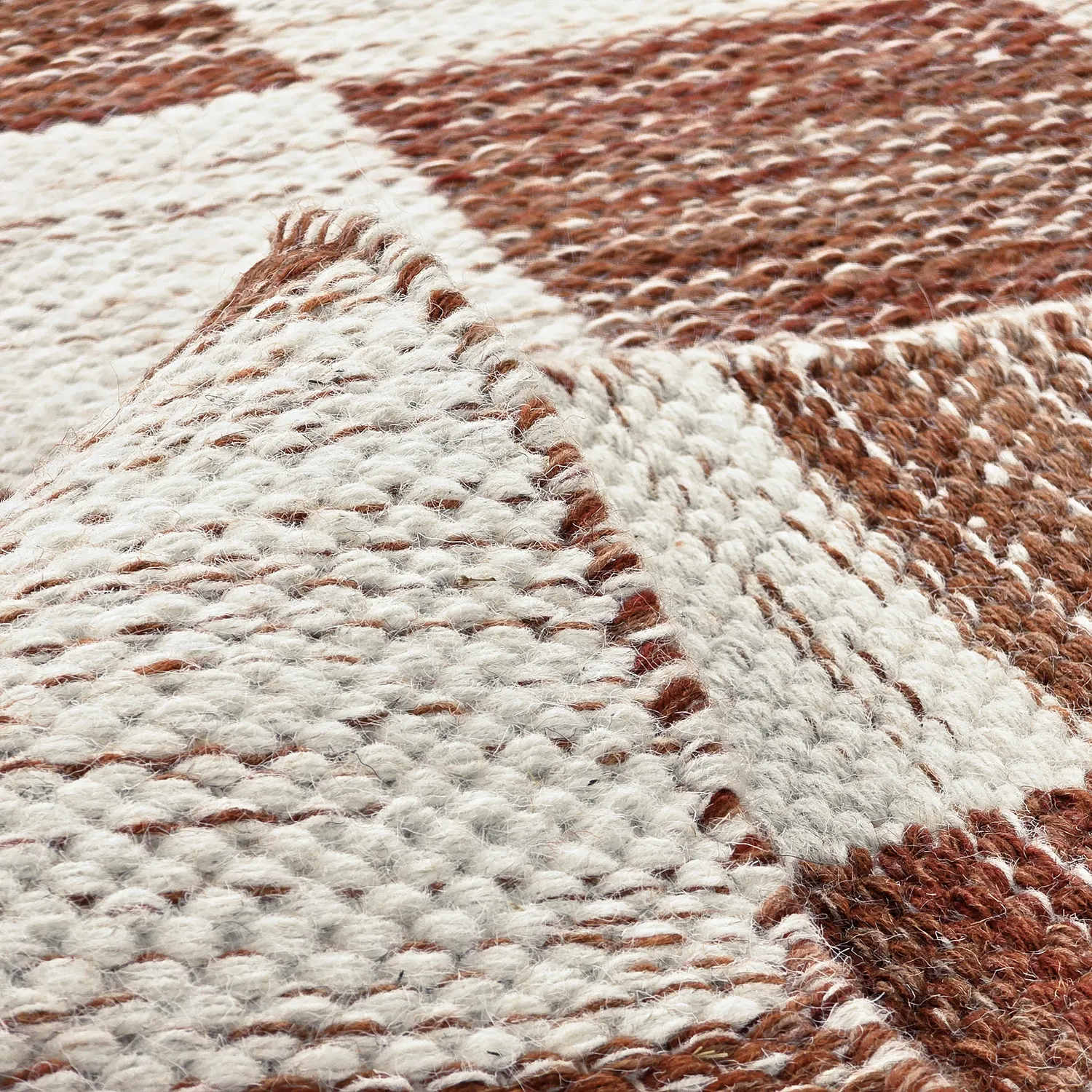 Tapete de lã - Dundee (vermelho/branco)