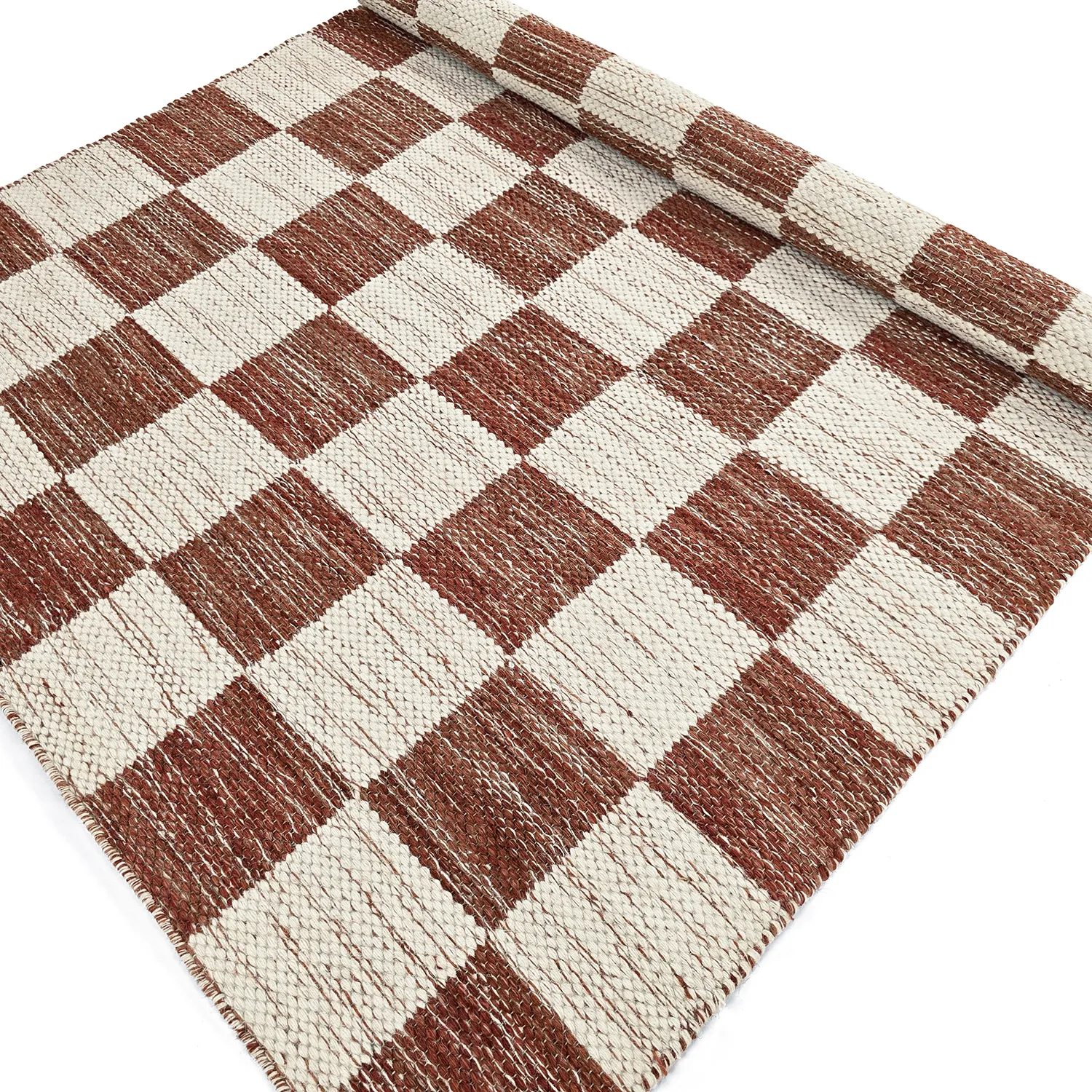 Tapete de lã - Dundee (vermelho/branco)