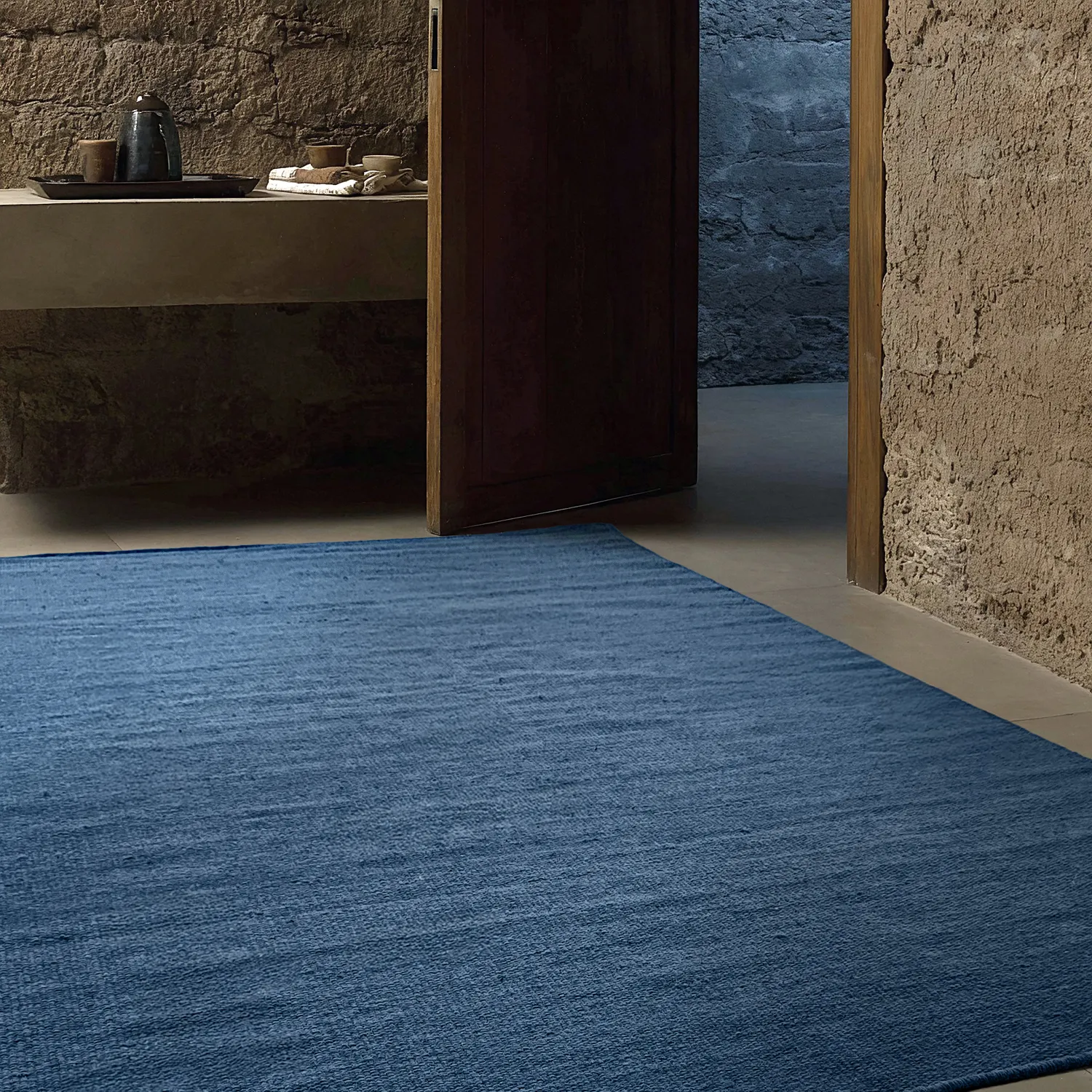 Tapete de lã - Hamilton (azul-marinho)