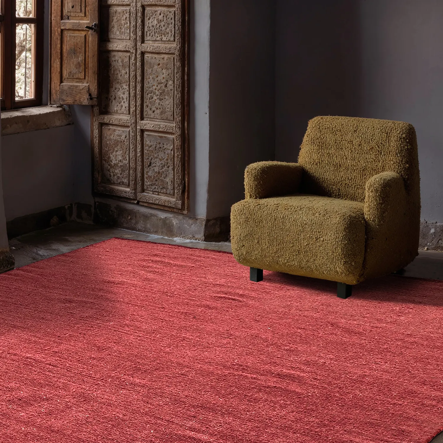 Tapete de lã - Hamilton (vermelho escuro)