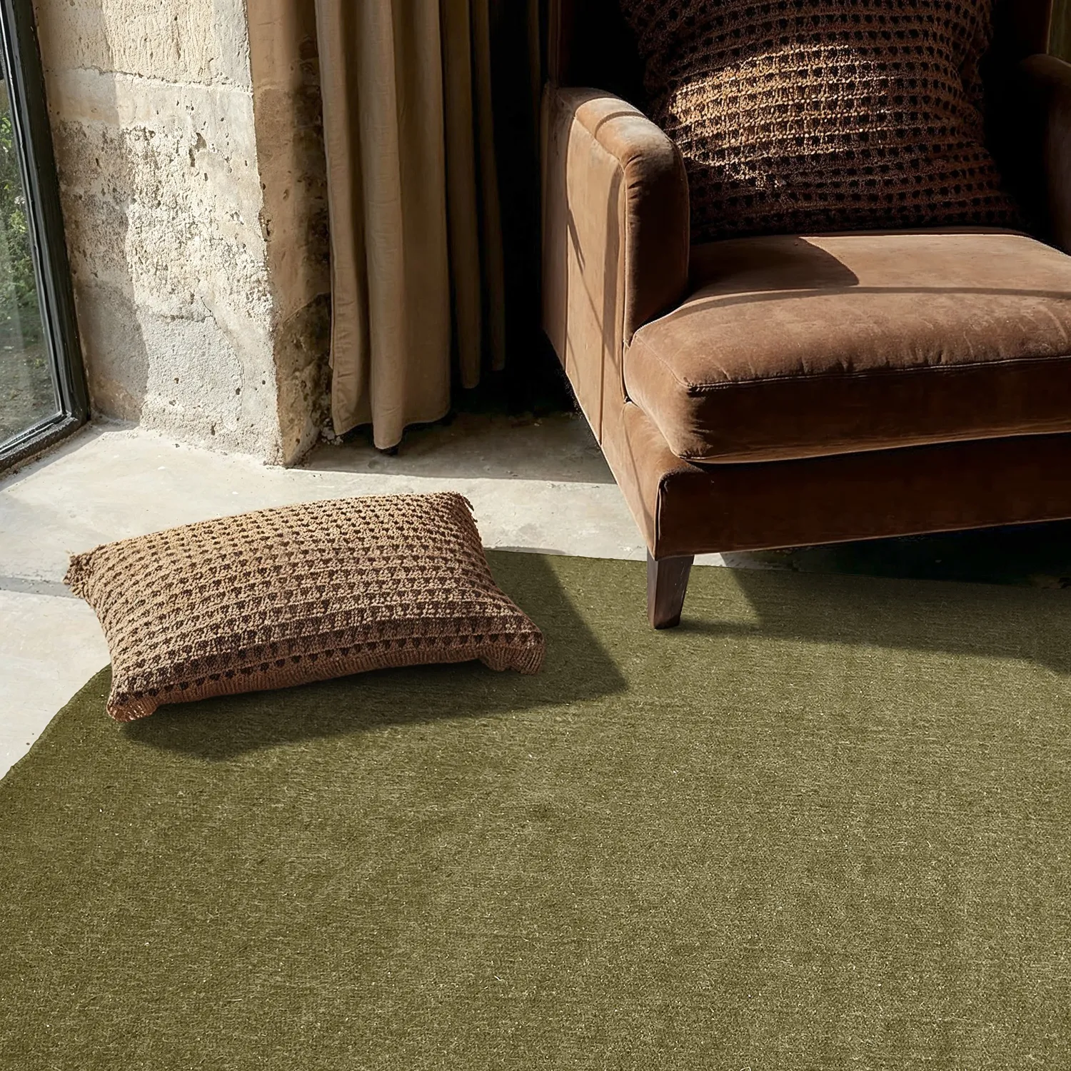 Tapete de lã - Hamilton (verde musgo)