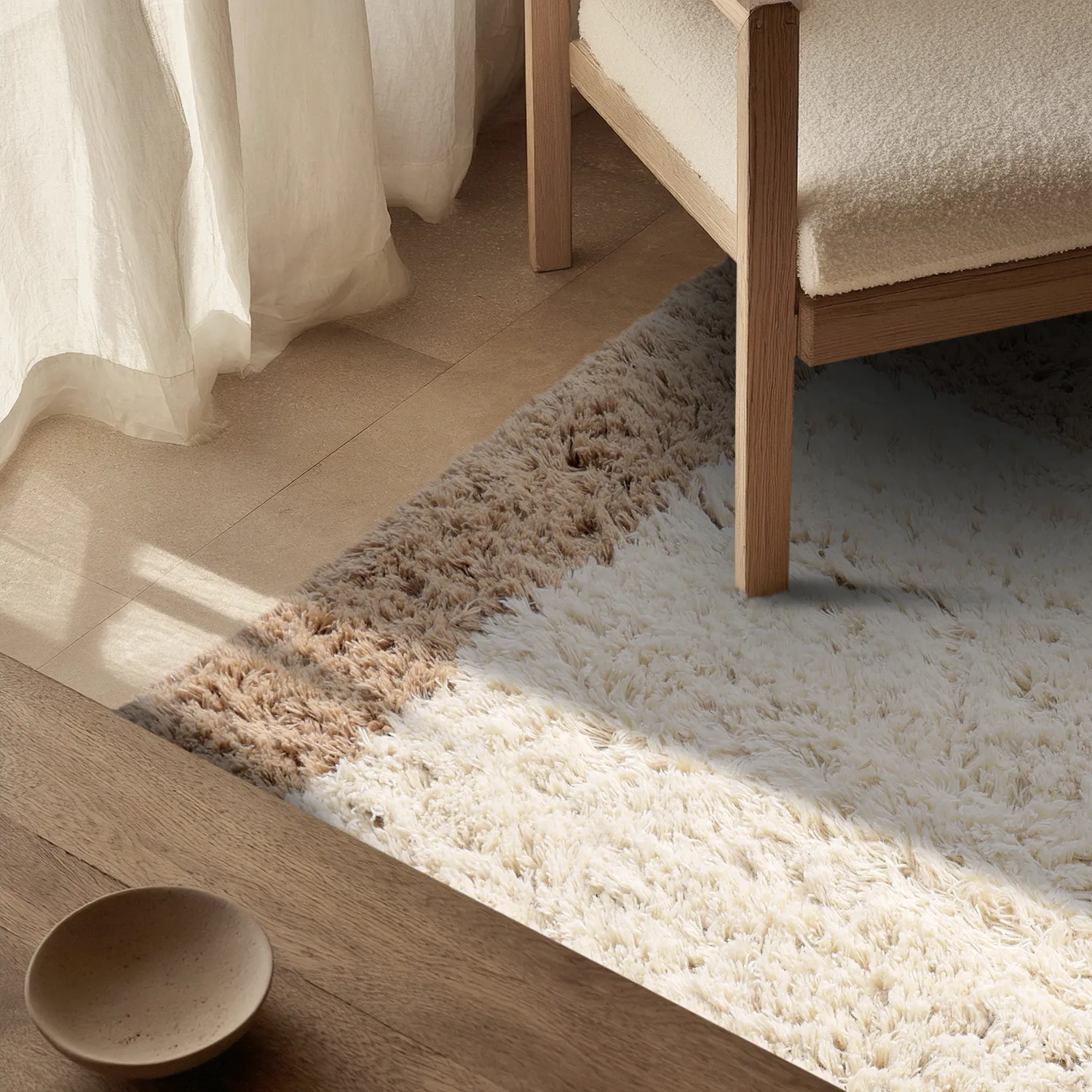 Tapete de lã - Khenifra Handknot Wool Premium (creme/bege)