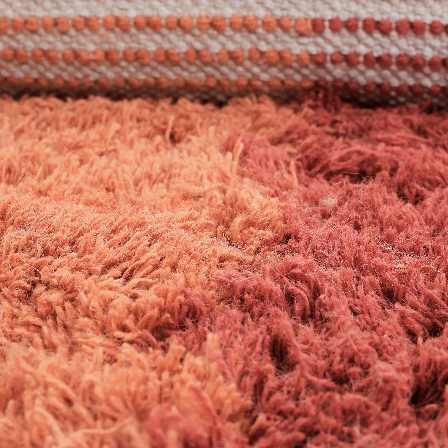 Tapete de lã - Khenifra Handknot Wool Premium (laranja/vermelho)