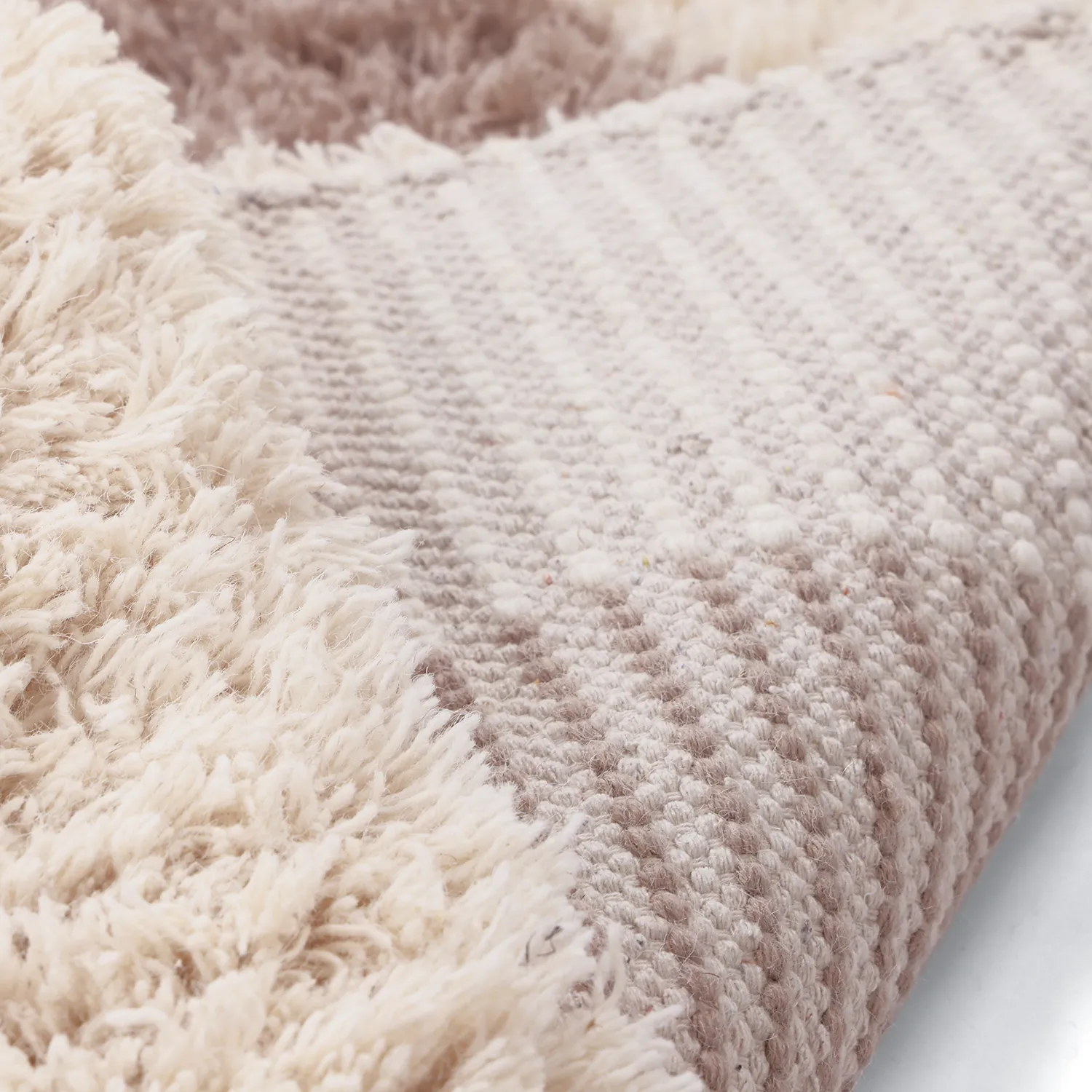Tapete de lã - Khenifra Handknot Wool Premium (taupe/creme)