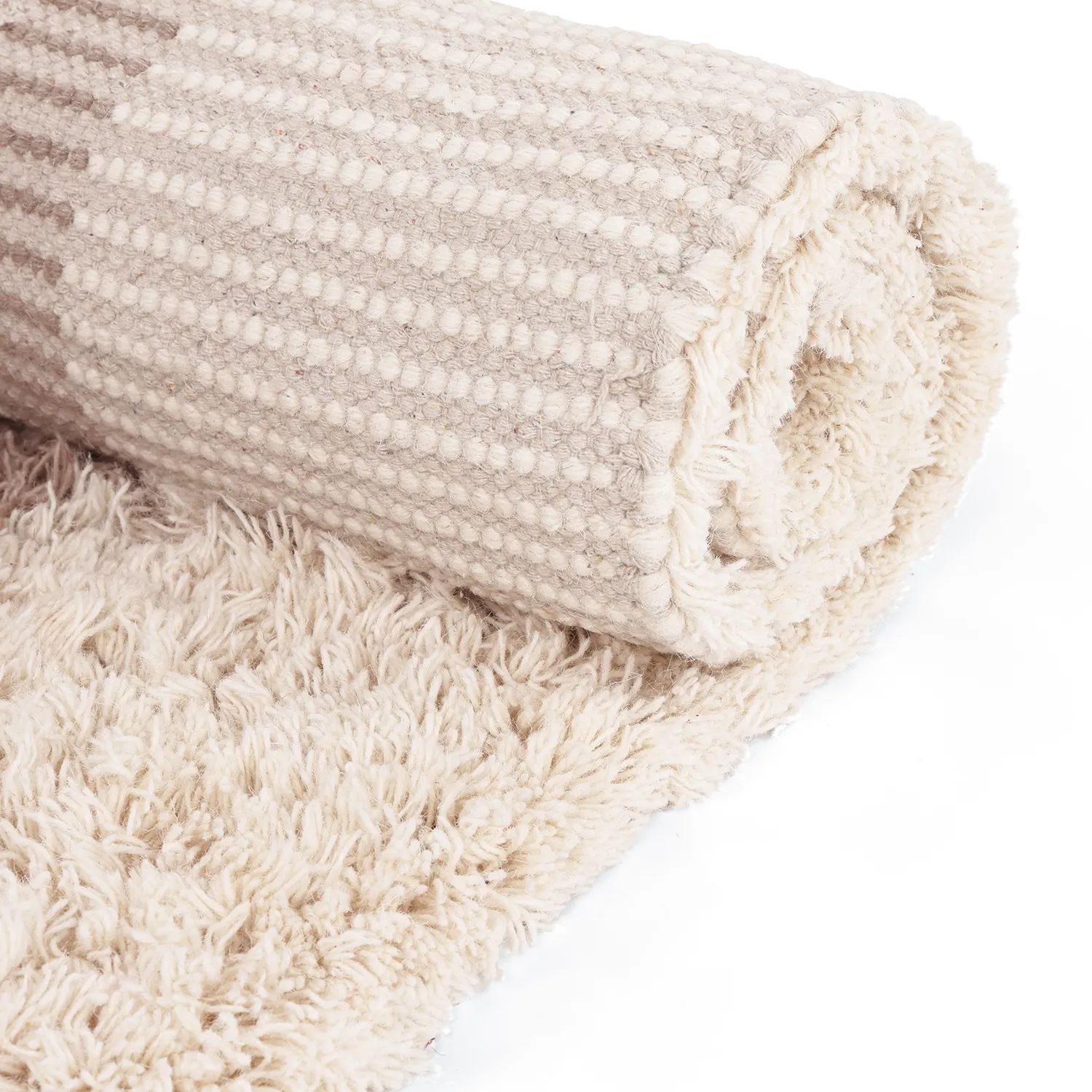 Tapete de lã - Khenifra Handknot Wool Premium (taupe/creme)