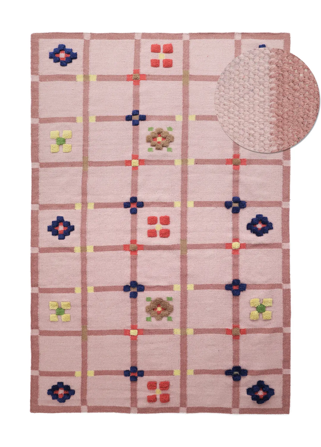 Tapete de lã - Lausanne Flatweave Tufted Premium (rosa)