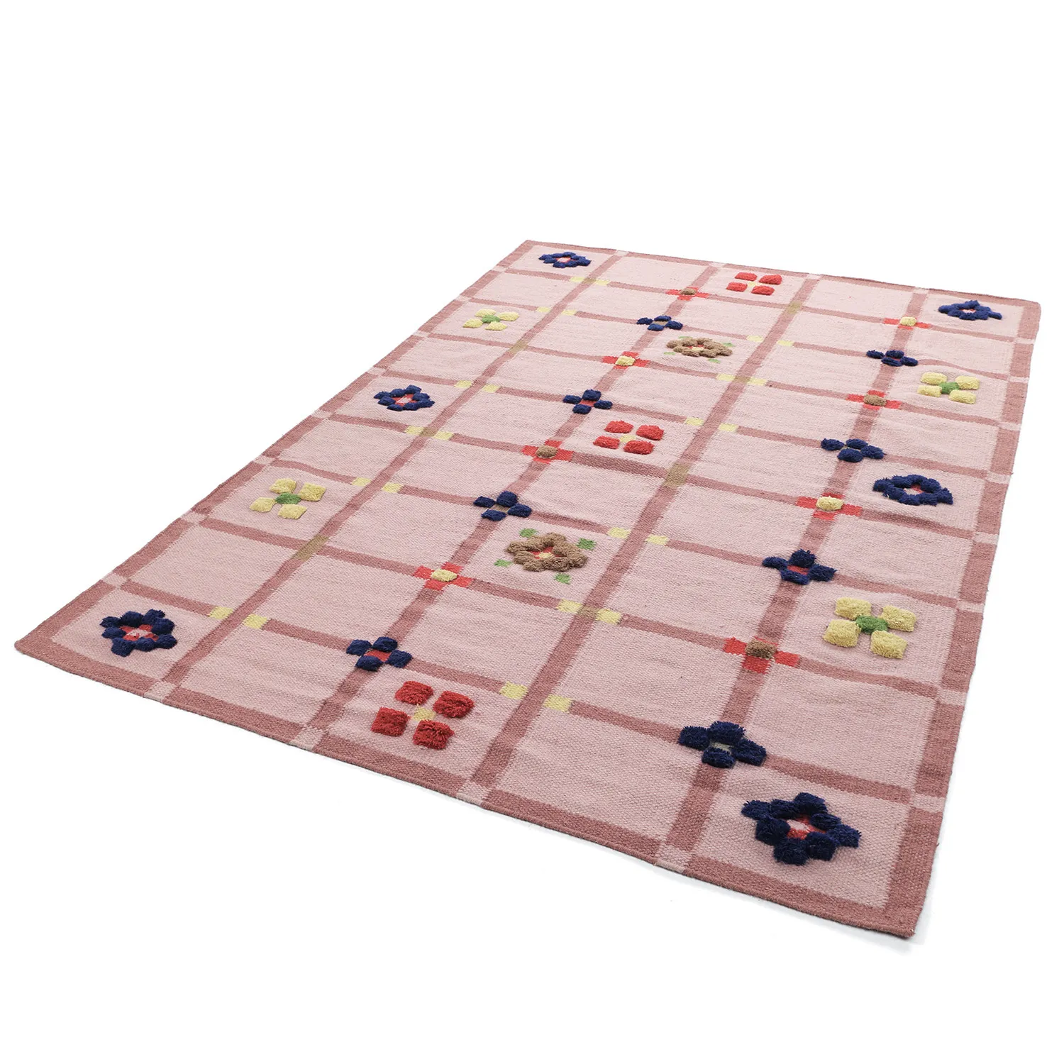 Tapete de lã - Lausanne Flatweave Tufted Premium (rosa)