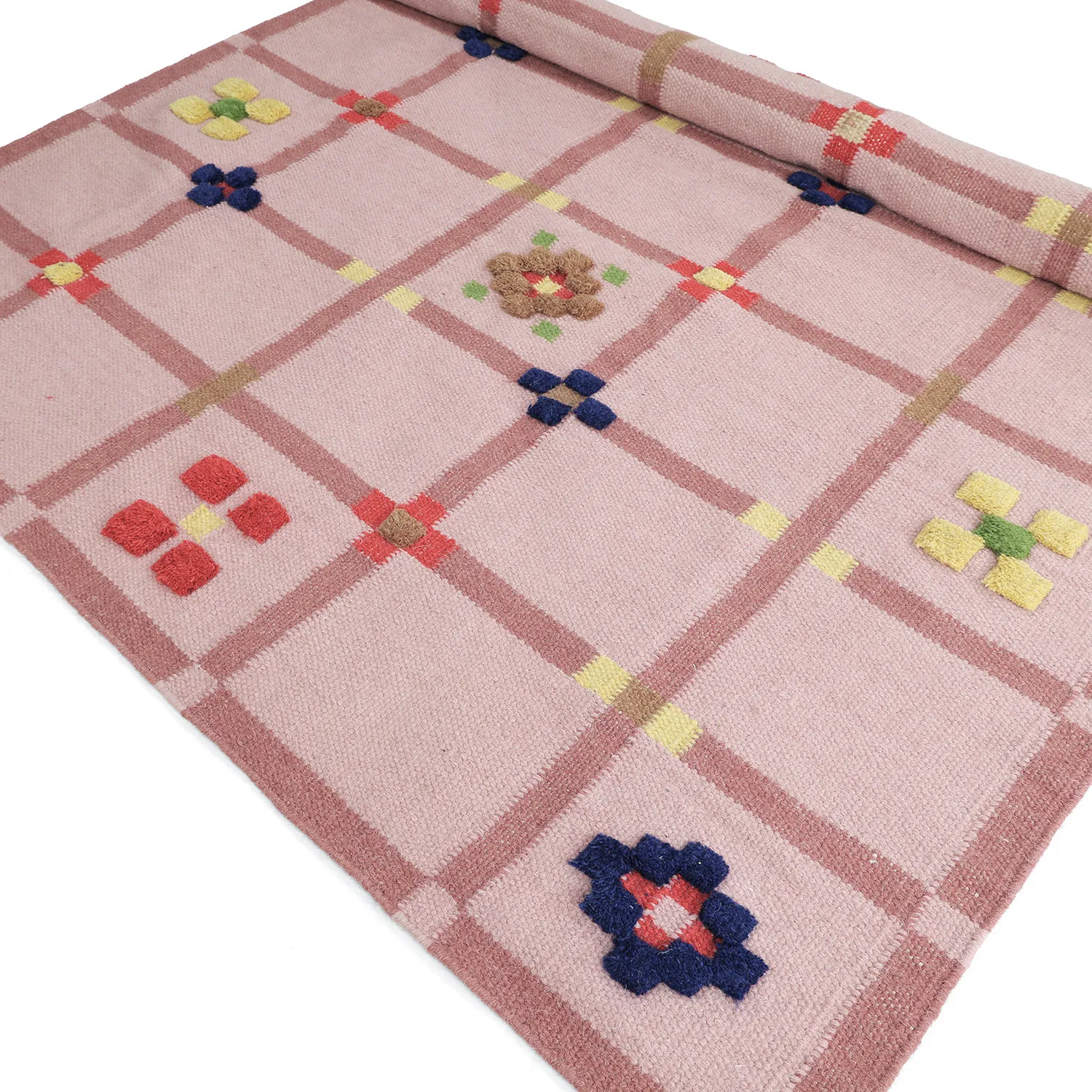 Tapete de lã - Lausanne Flatweave Tufted Premium (rosa)