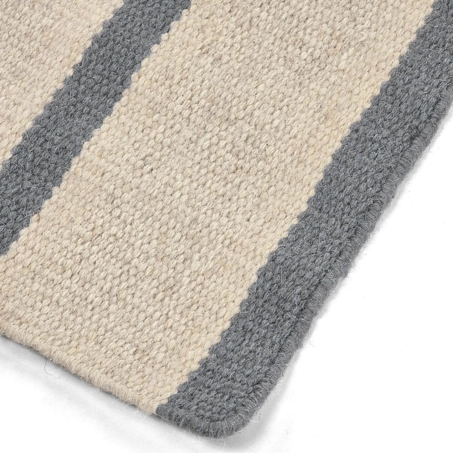 Tapete de lã - Luton (denim desbotado/branco)