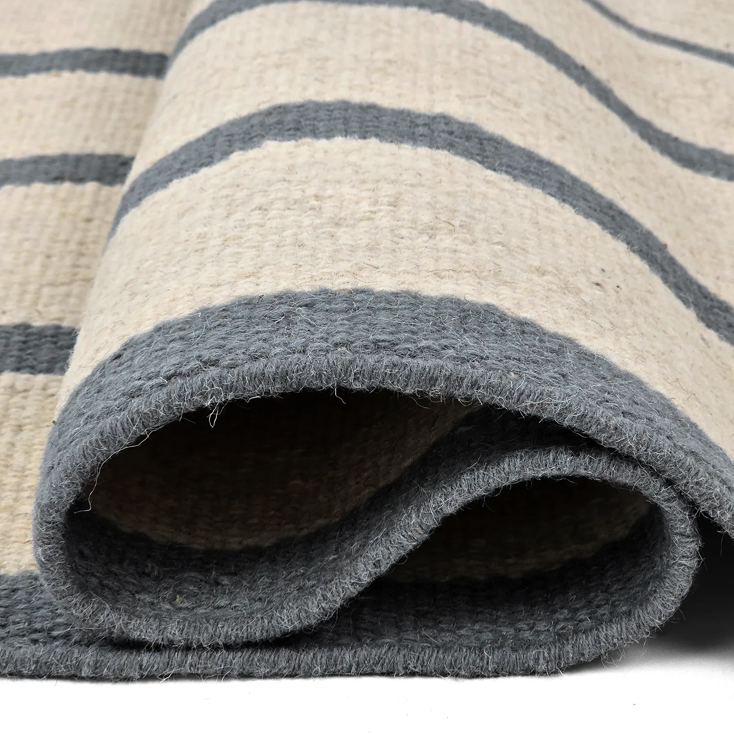 Tapete de lã - Luton (denim desbotado/branco)