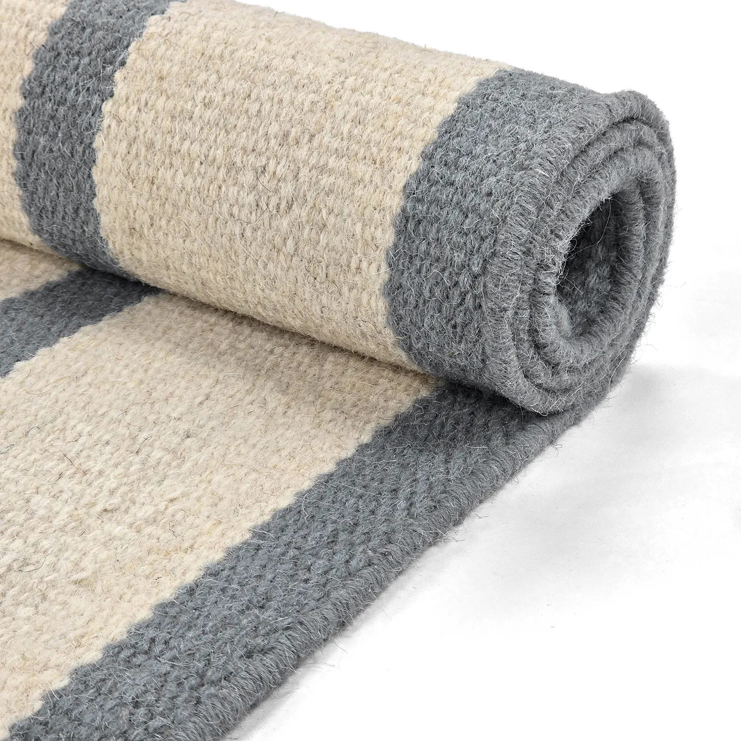 Tapete de lã - Luton (denim desbotado/branco)