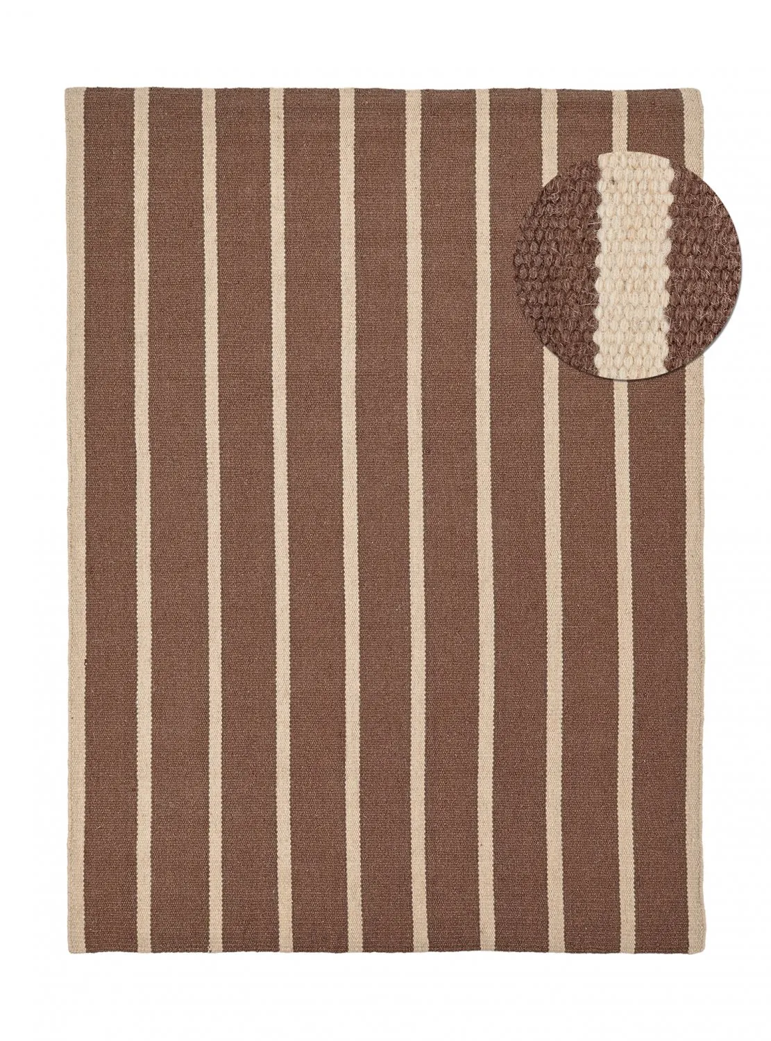 Tapete de lã - Luton (natural/taupe escuro)