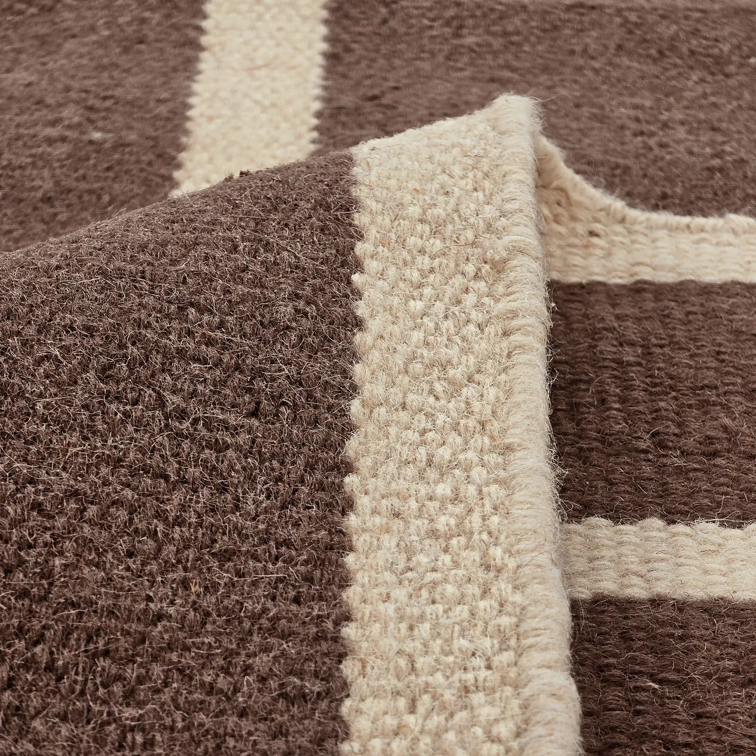 Tapete de lã - Luton (natural/taupe escuro)