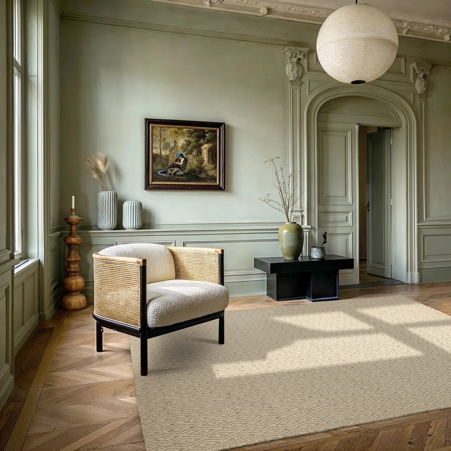 Tapete de lã - Monastir (bege/branco)