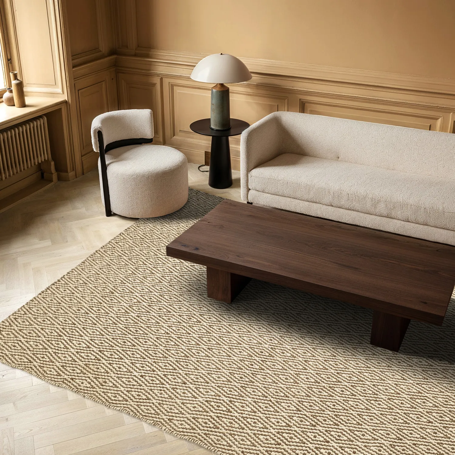 Tapete de lã - Monastir (marrom/branco)