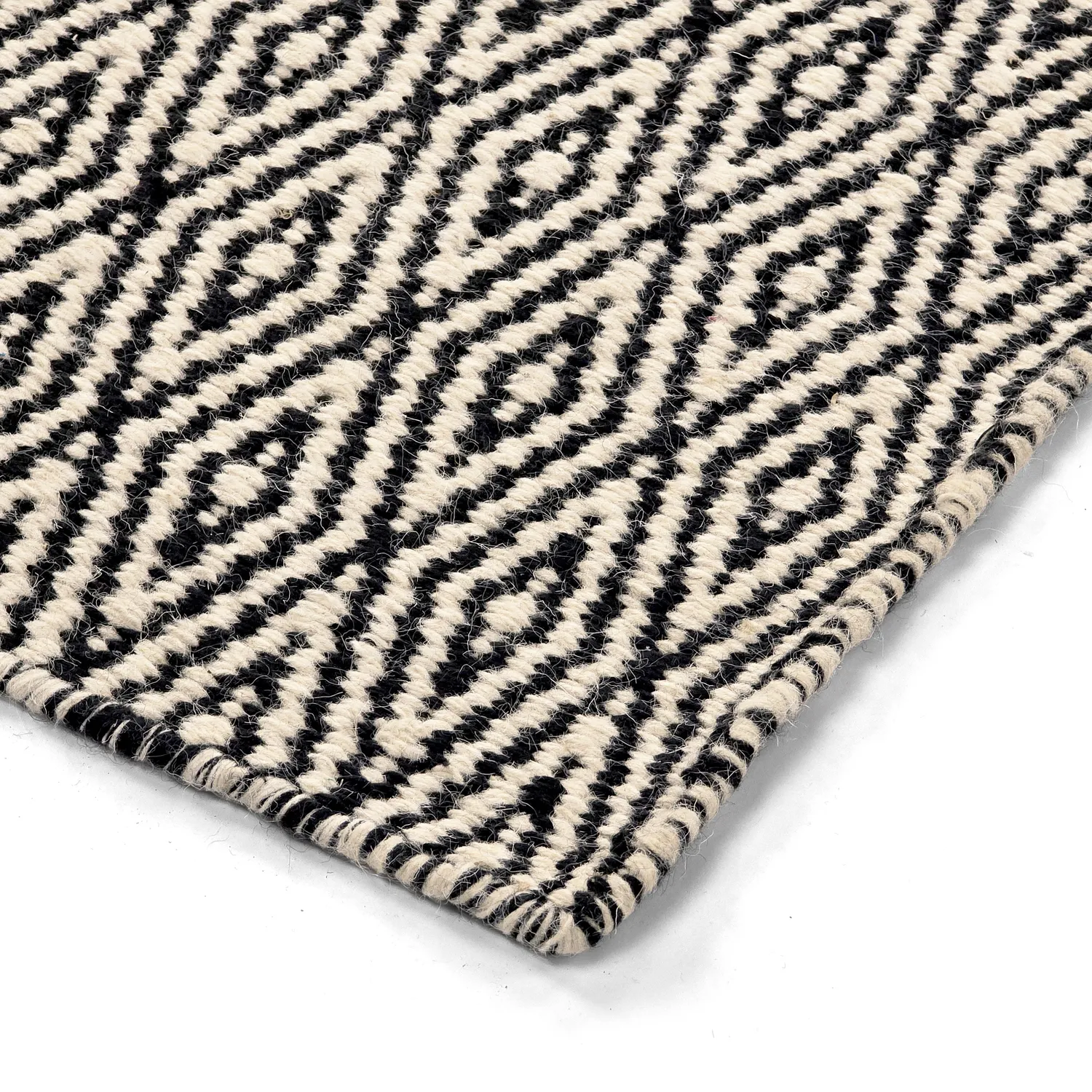 Tapete de lã - Monastir (preto/branco)