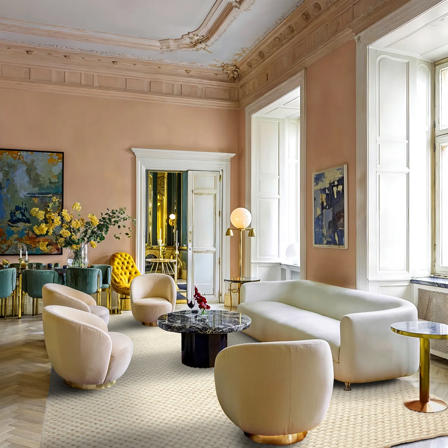 Tapete de lã - Ovelia (bege/branco)