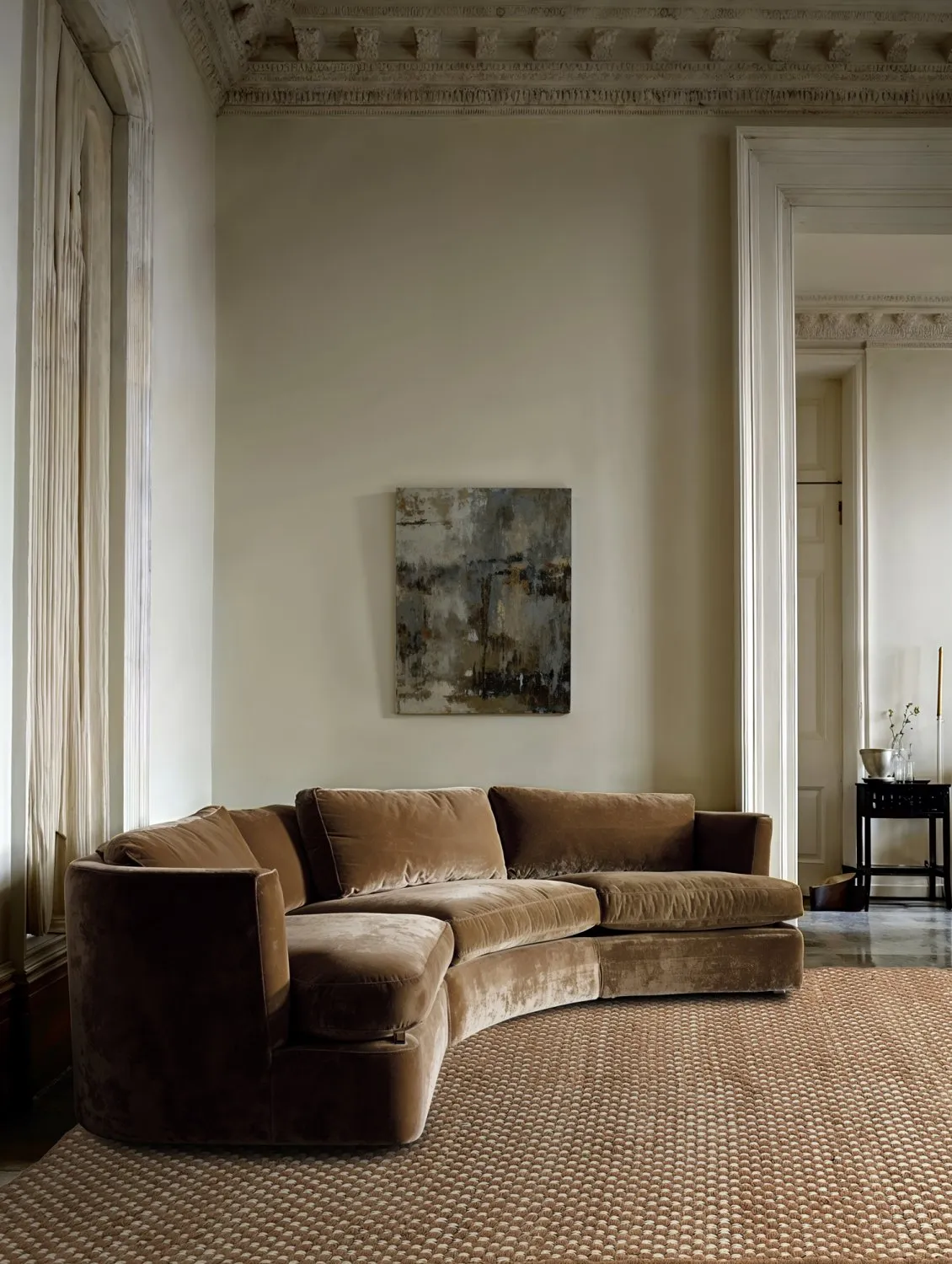 Tapete de lã - Ovelia (marrom/branco)